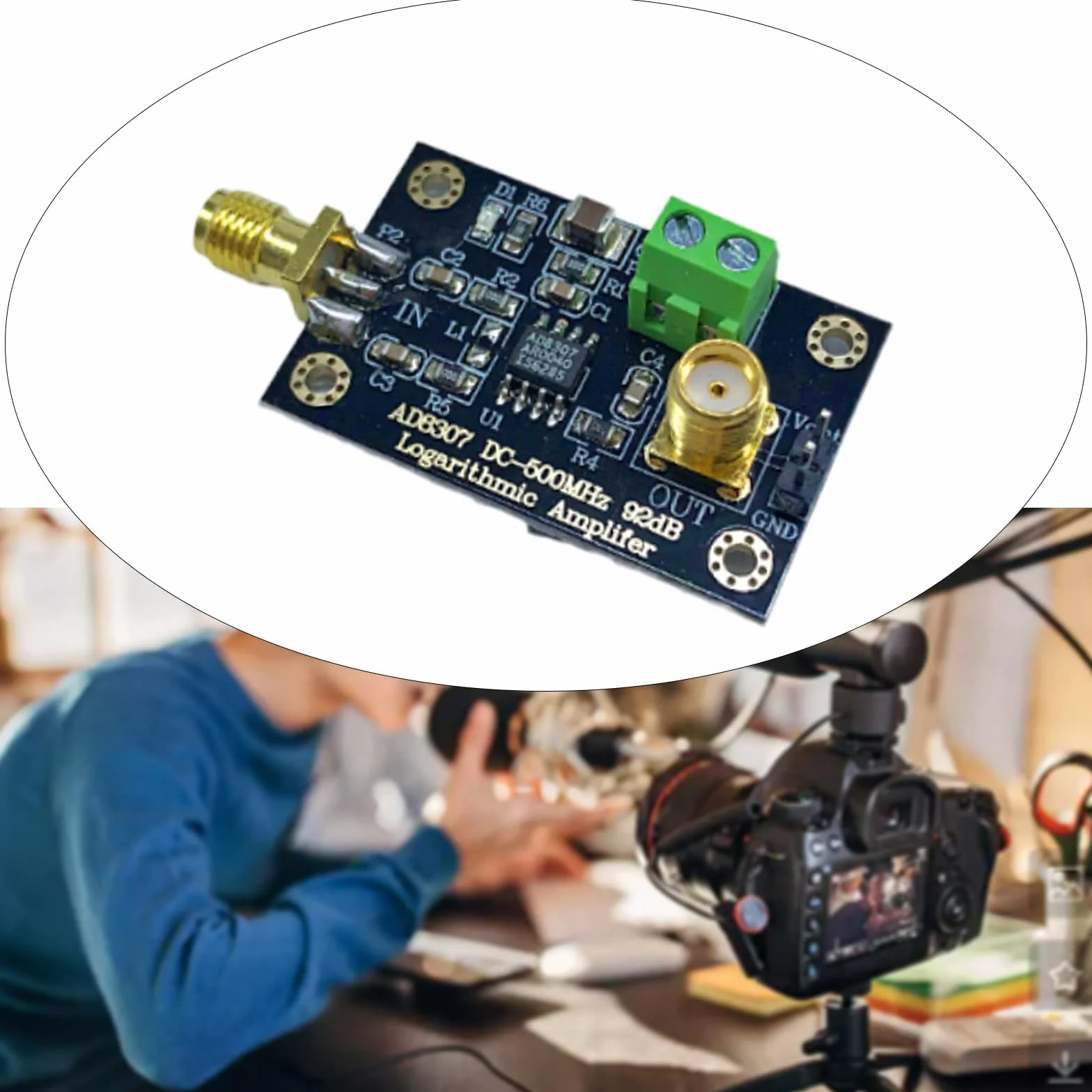 AD8307 RF Power Detector Module DC5V 500MHz Potenza RF Log Amplificatore Board RF Trasmettitore Test Circuito