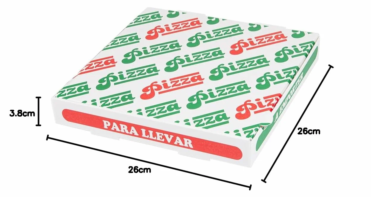 Garcia de Pou Scatole per pizza Thepack 330 G/M2 26 x 26 x 3,8 cm bianco cartone ondulato microcanale
