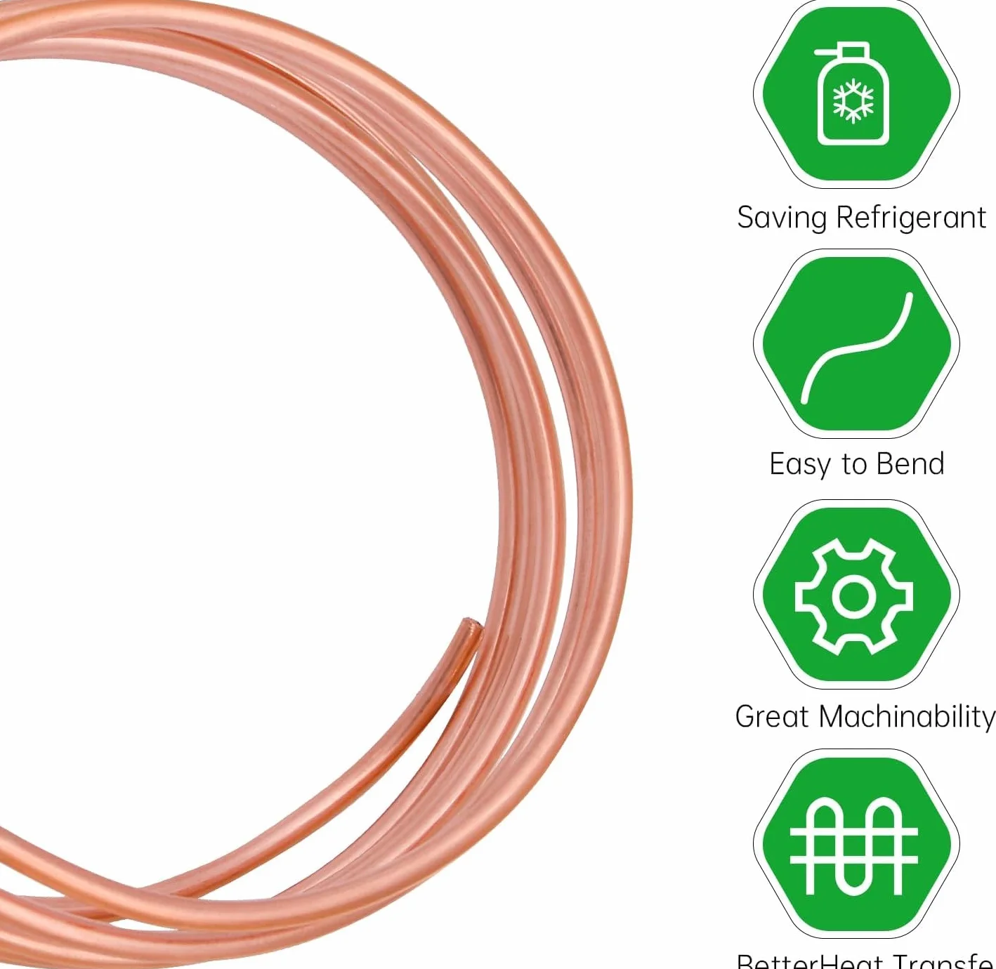 Tubo in Rame Morbido Per Condizionatore D'Aria, Tubo in Rame Morbido da 2m, Diametro Esterno 4mm Diametro Interno 3mm, Per Frigoriferi,Congelatori E Unità Raffreddamento Dell'Aria Condizionata