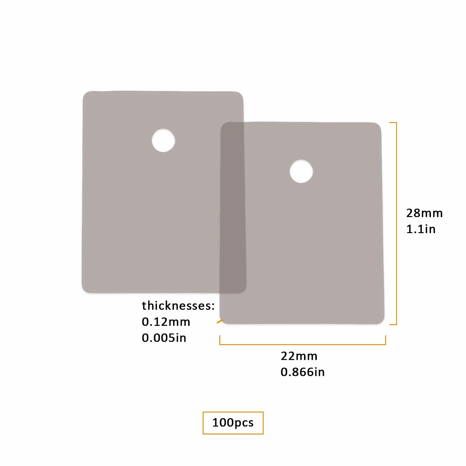 Dischi Di Mica 28x22x0,12 Mm Per Transistor TO264 TO3PL