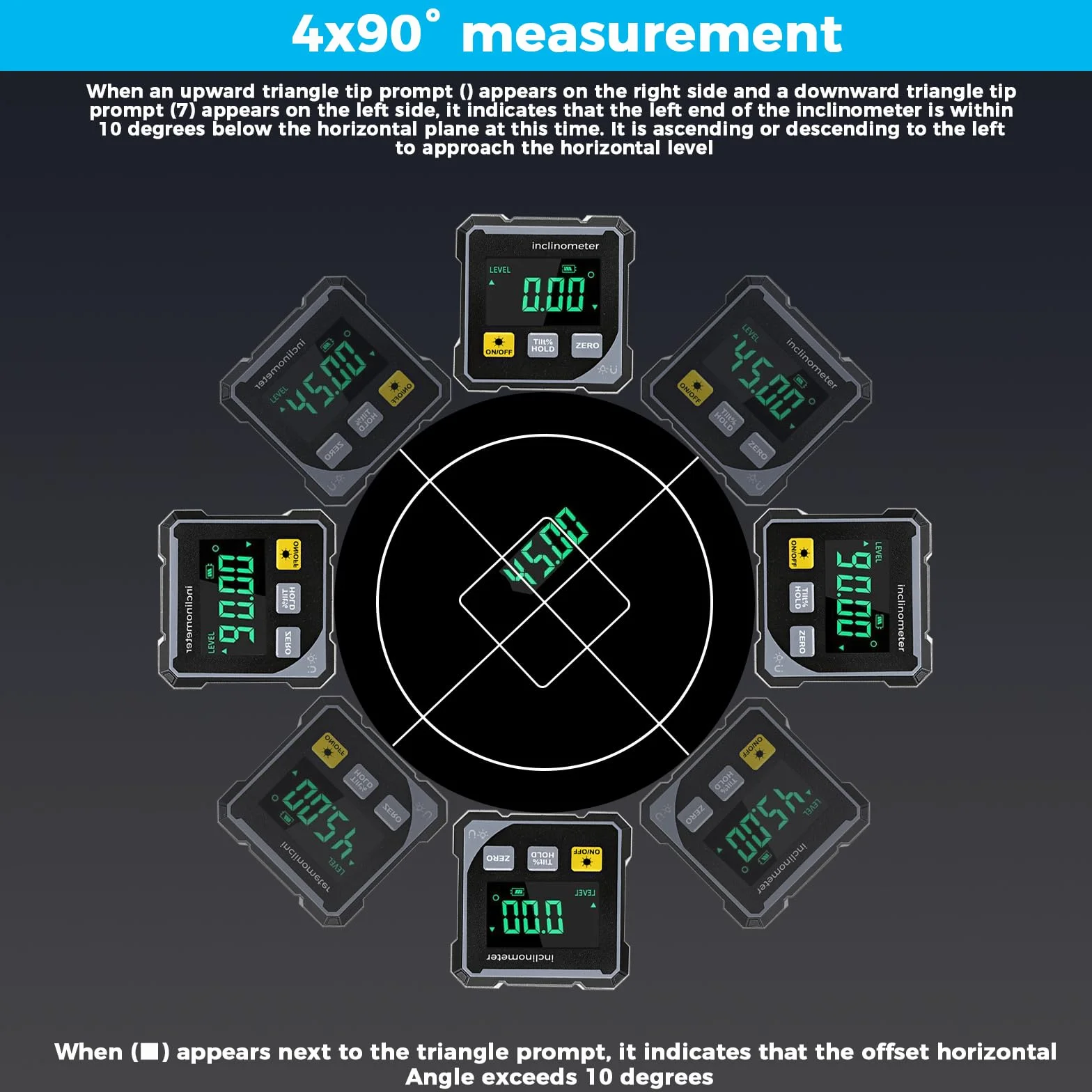 Magnetic Digital Angle Finder con Laser Elettronico, Livella Digitale, Inclinometro Digitale Ricaricabile, Goniometro Digitale con 4 Lati Magnetici, Inclinometro a 360 °, LCD Retroilluminato