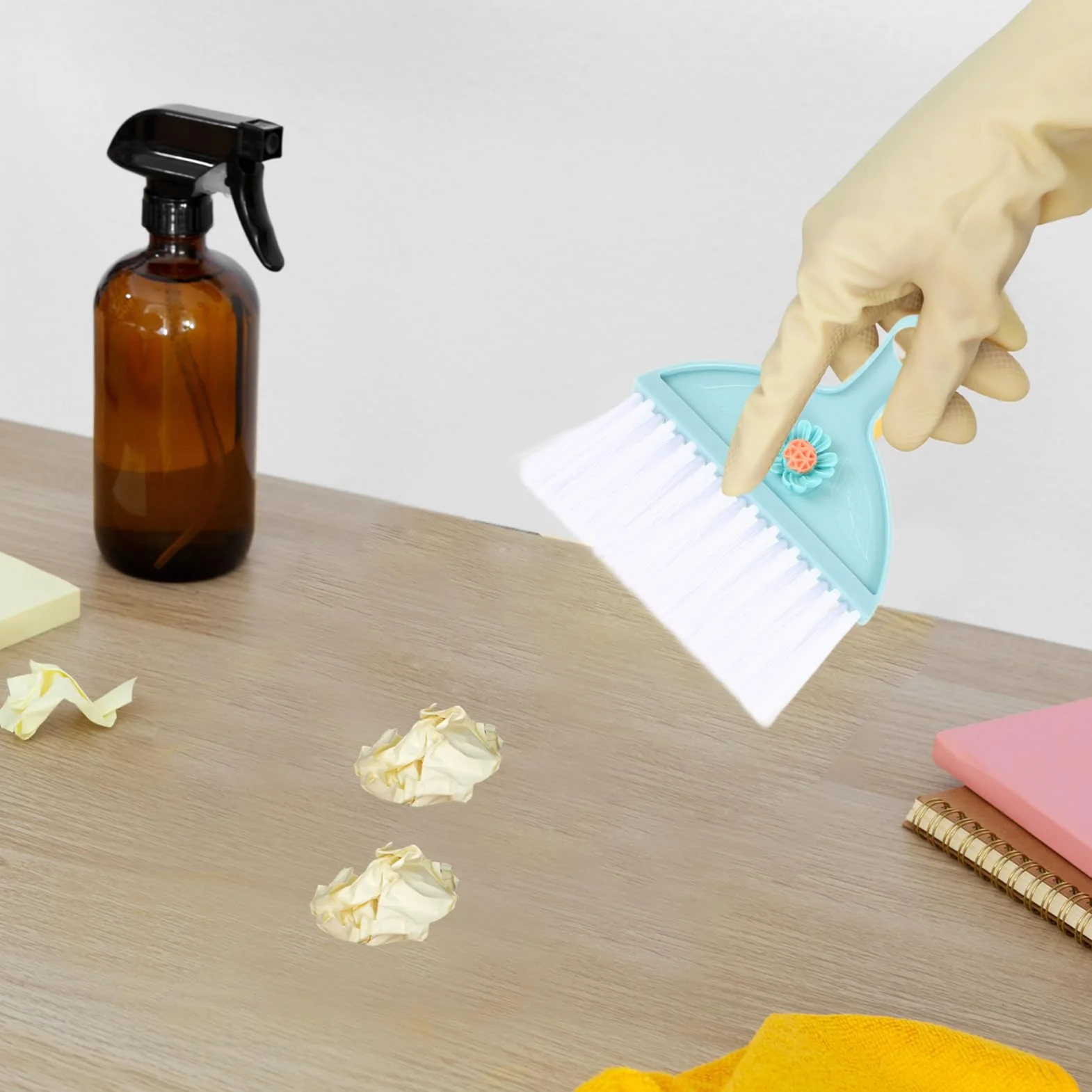 Mini Scopa e Paletta Portatile Leggero ed Set per Pulizia di Ufficio e Divano, per Tastiera e Casa