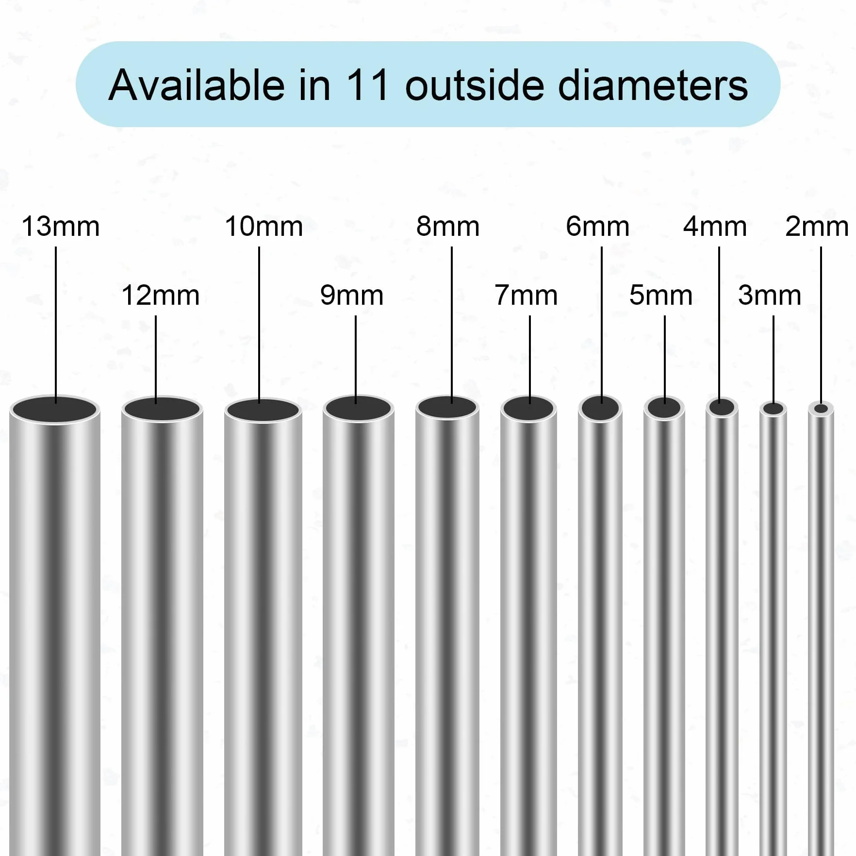 304 tubi in acciaio inox, diametro esterno 2 mm x spessore parete 0,5 mm, lunghezza 250 mm, tubo in acciaio inox, tubo dritto industriale (3 pezzi)