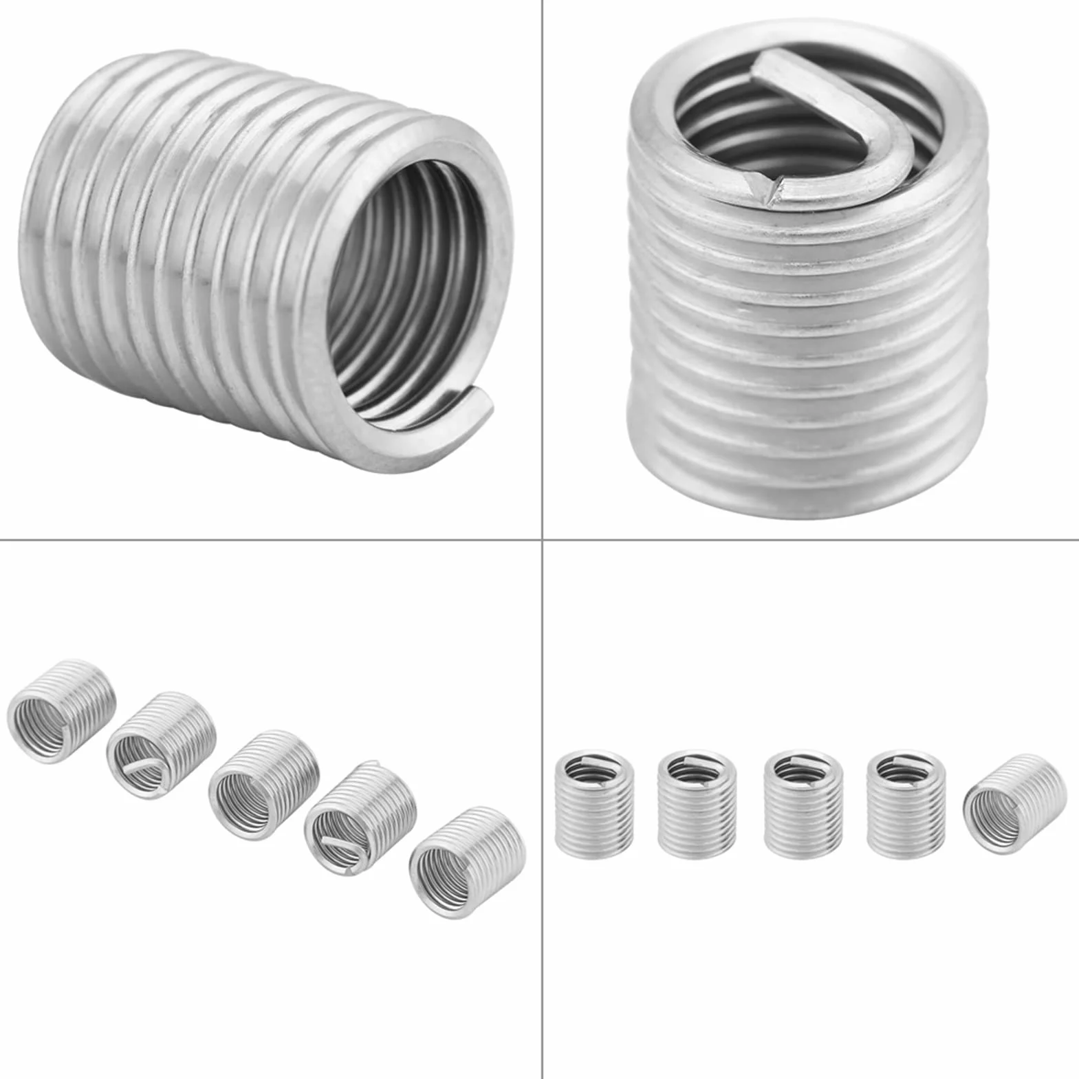 Inserti Filettati Elicoidali M8x1.25 Acciaio Inox 304 100 Pezzi