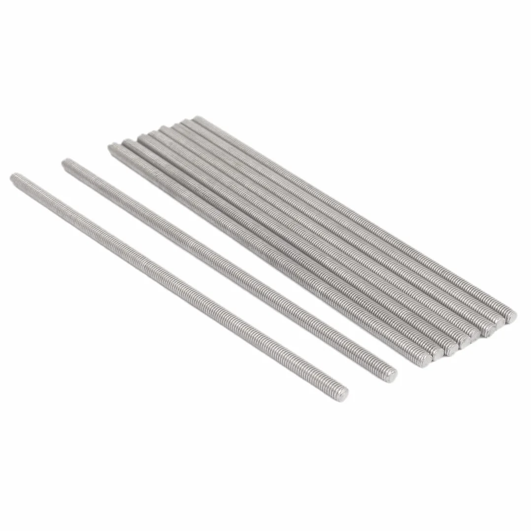 PATIKIL M5 x 150mm 304 Acciaio Inox Completamente Filettato Asta Barra Borchie Ferramenta 10pz
