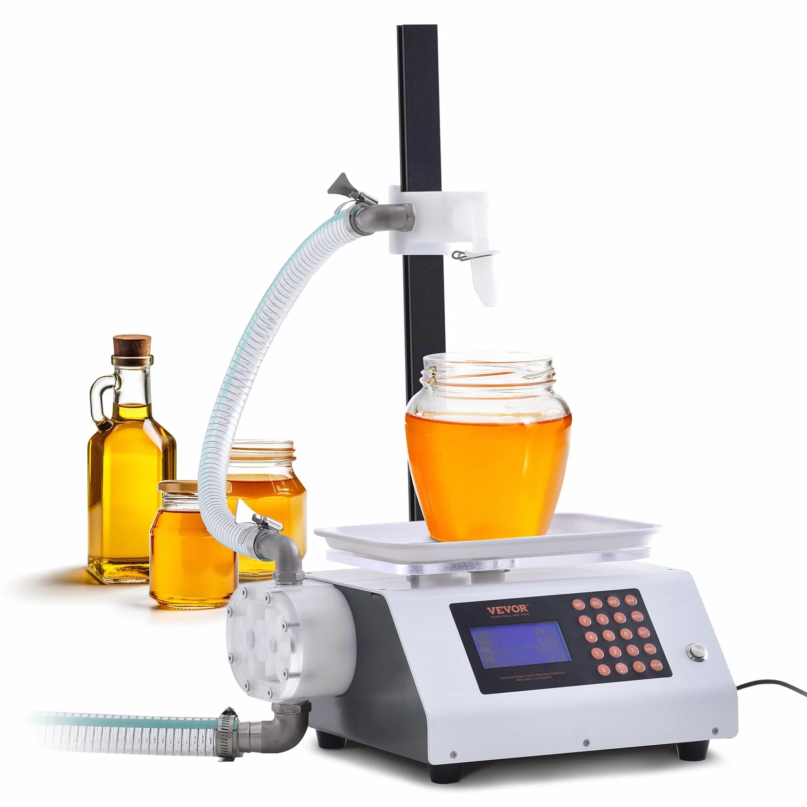 VEVOR Riempitrice per Liquidi Capacità Pesatura 5-5000g, Riempitrice Liquidi Automatica per Bottiglie Controllo Digitale, Riempitrice da Banco con Pompa Peristaltica Liquido ad alta Viscosità