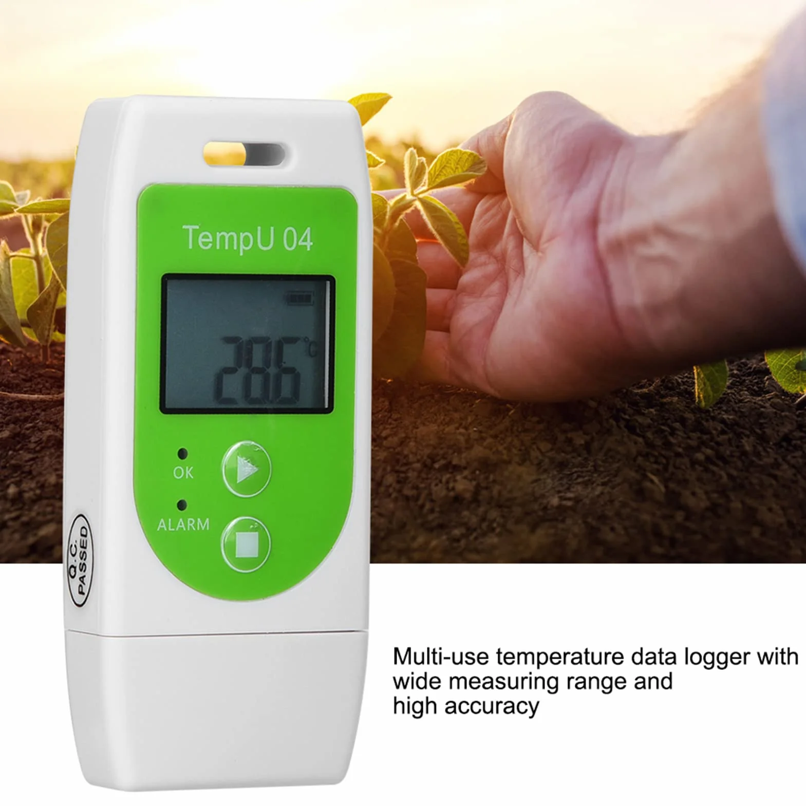 Data Logger di Temperatura e Umidità TempU04 PDF Porta USB Registratore di Umidità di Temperatura Riutilizzabile Capacità di 12.000 Punti[TempU04] (TempU04)