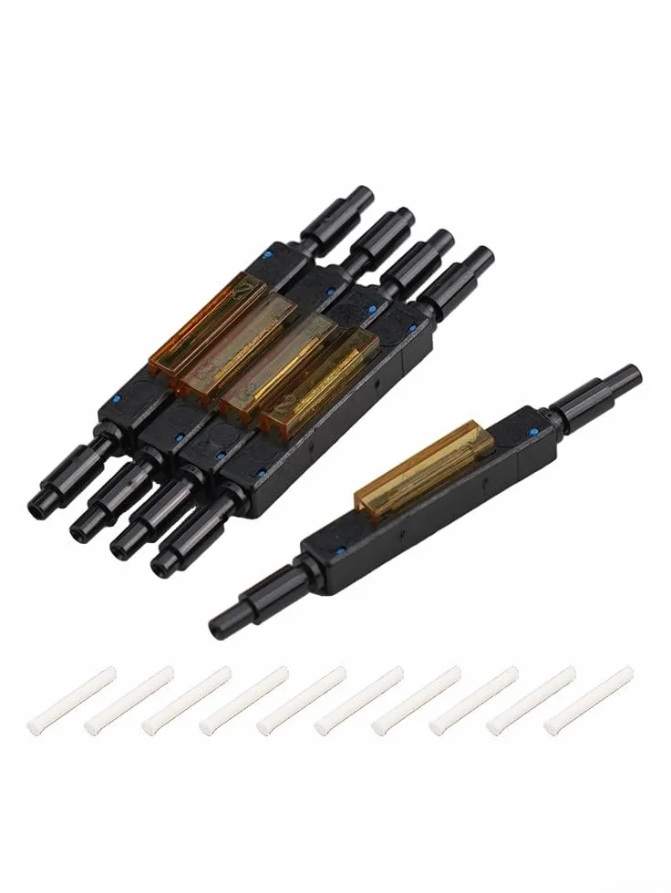 Adattatore meccanico per connettori rapidi in fibra ottica, connettore per cavo a goccia per strumento di installazione FTTH, adattatore per fibra da 0,25 mm e 0,9 mm con (5 pezzi)