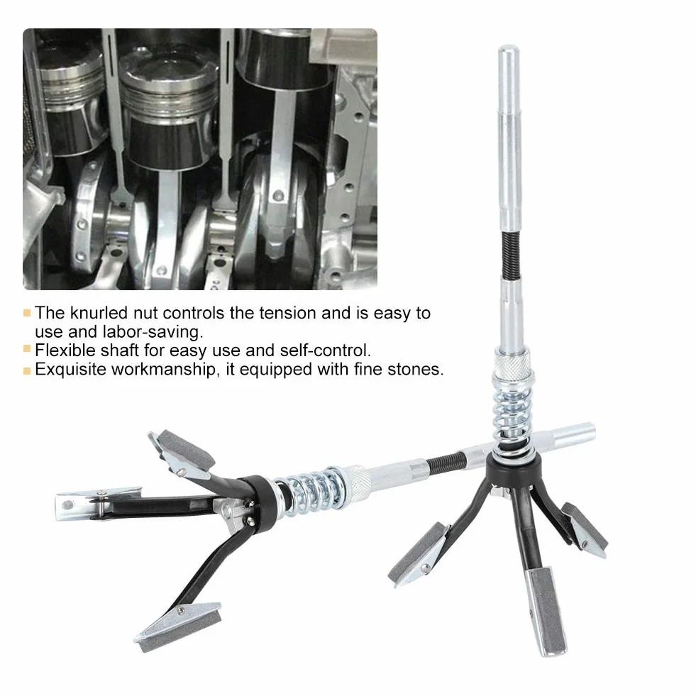 19-64mm Strumento di lucidatura, Yosoo a 3 ganasce Albero flessibile Cilindro a pistone motore automatico Hone per flex hone strumento di lucidatura cilindro a pistone Strumento motore automatico
