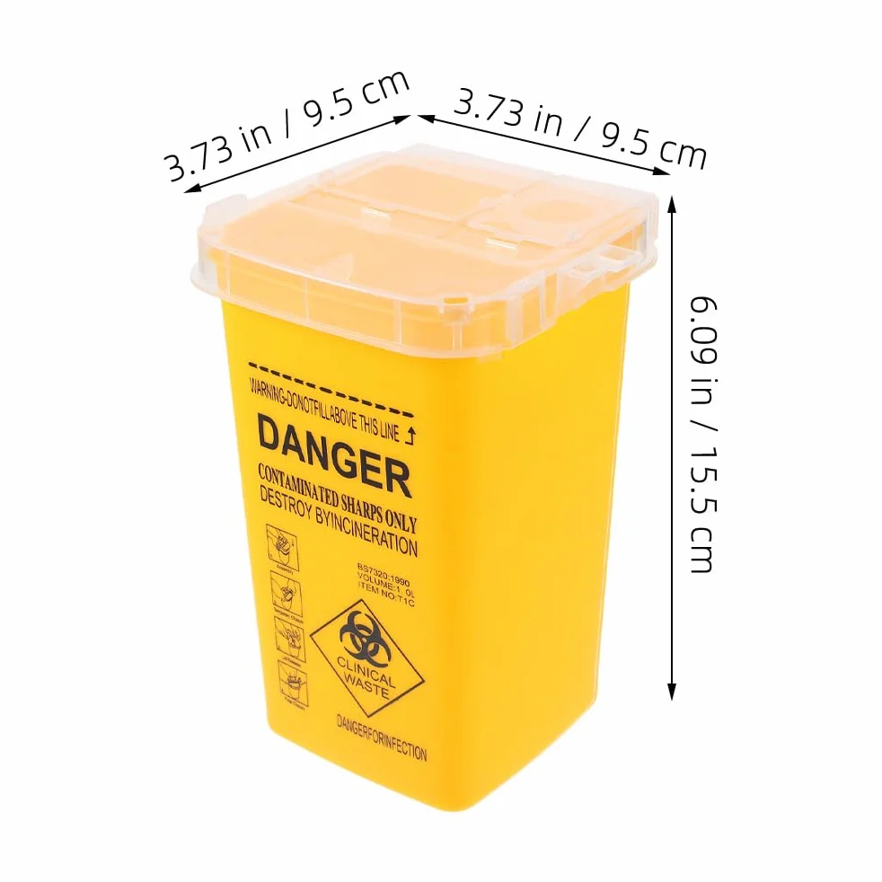 Contenitore di raccolta ago 1 litro 1000 ml scarico sicuro aghi siringhe smaltimento Biohazard medico