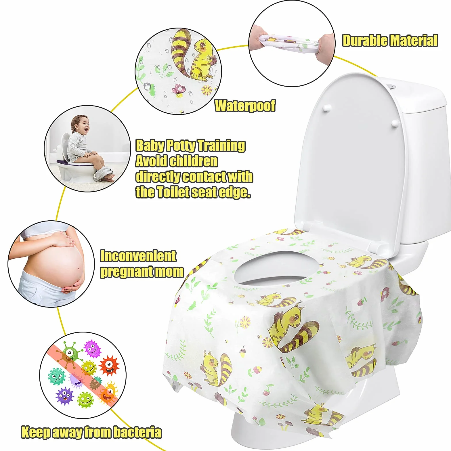 Copriwater Usa e Getta Wc Portatile Bambini Impermeabile L Scoiattolo