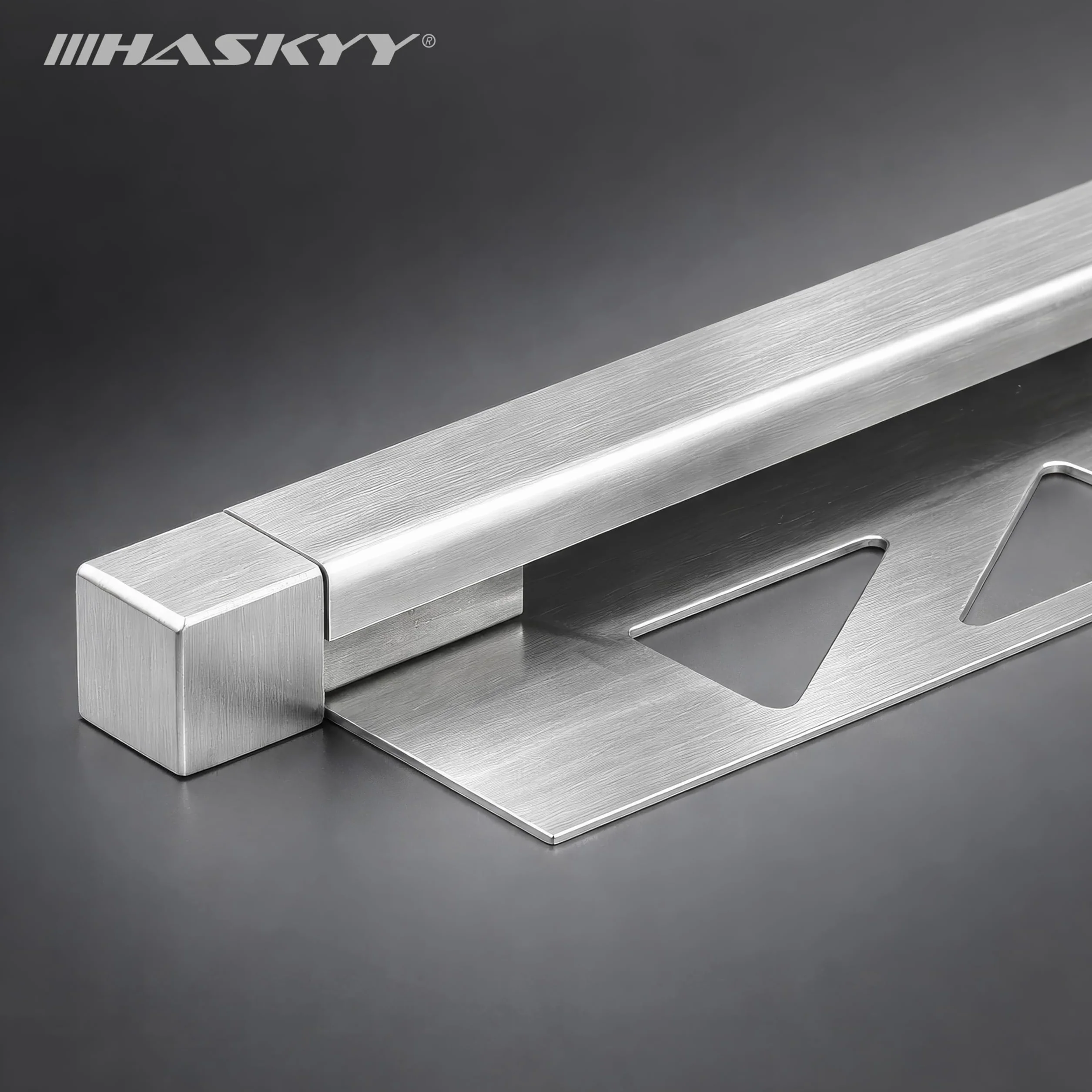 HASKYY Kątownik do listwy gresowej ze stali nierdzewnej V2A szczotkowany kwadratowy uniwersalny 11 mm
