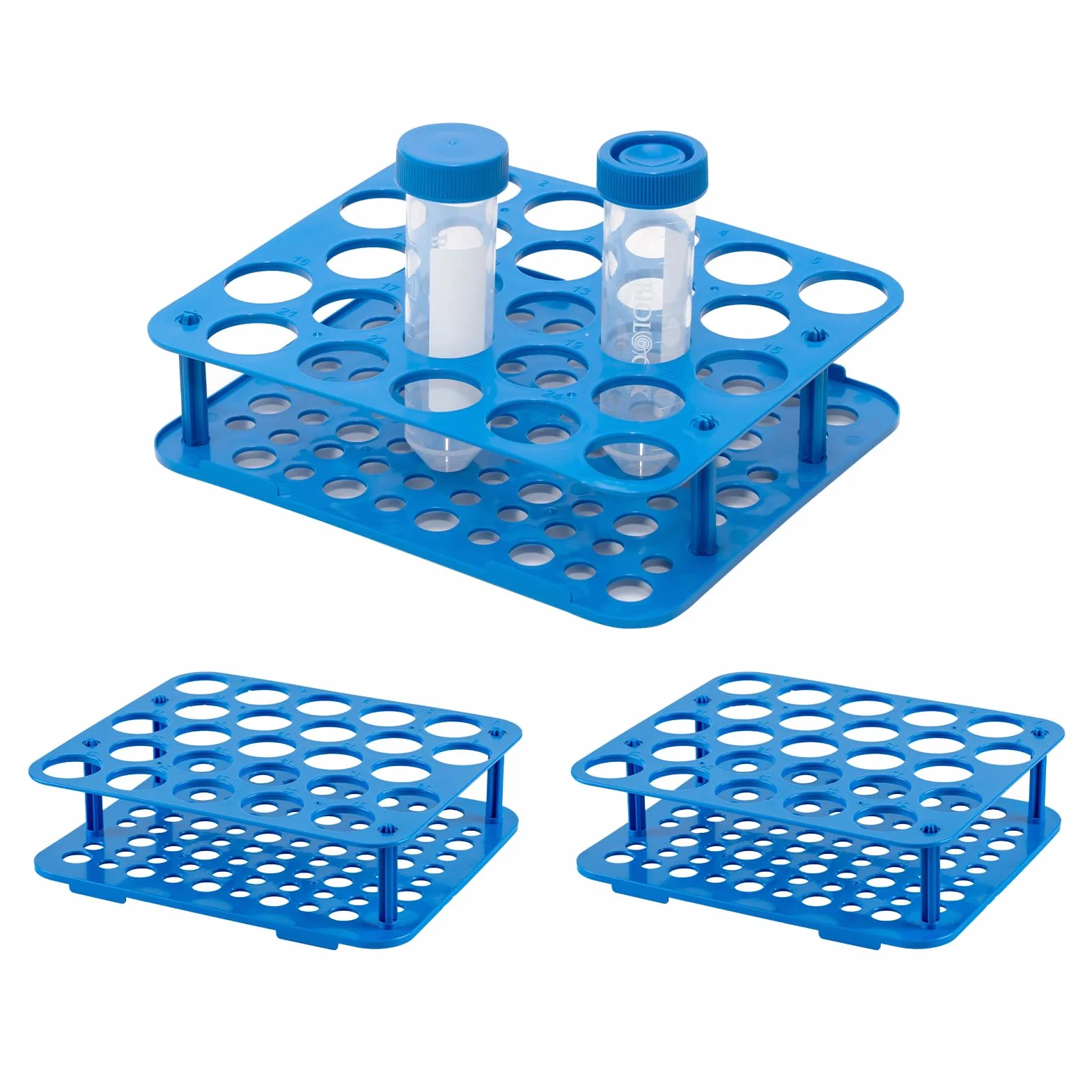 3 pezzi 25 fontane per provette centrifughe rack per vasi, 50 ml, per laboratorio, in plastica, supporto per provette (25 fontane)