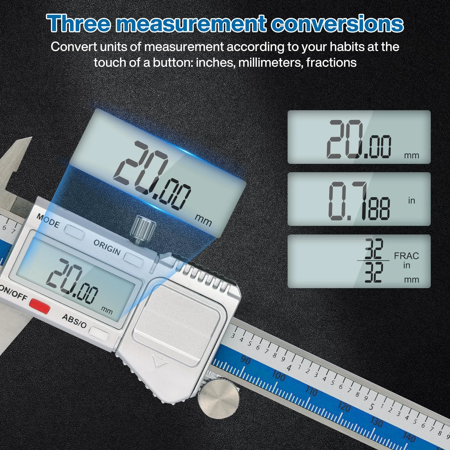 Calibro Digitale IP54 Impermeabile 150mm 6 Pollice Acciaio Micrometro Professionale