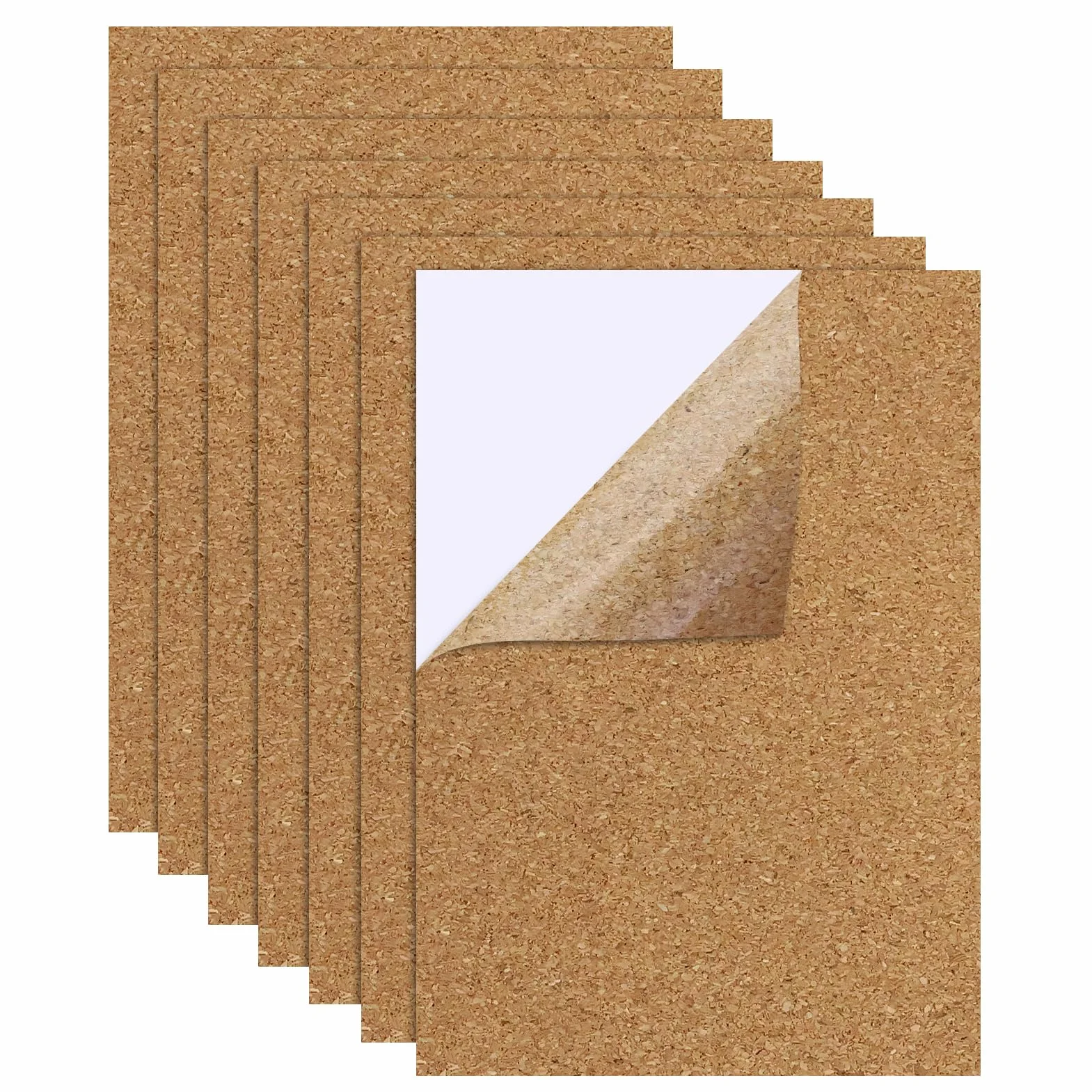 Lastre di sughero autoadesive 30x21 cm 1 mm spessore rettangolari marroni per decorazione parete