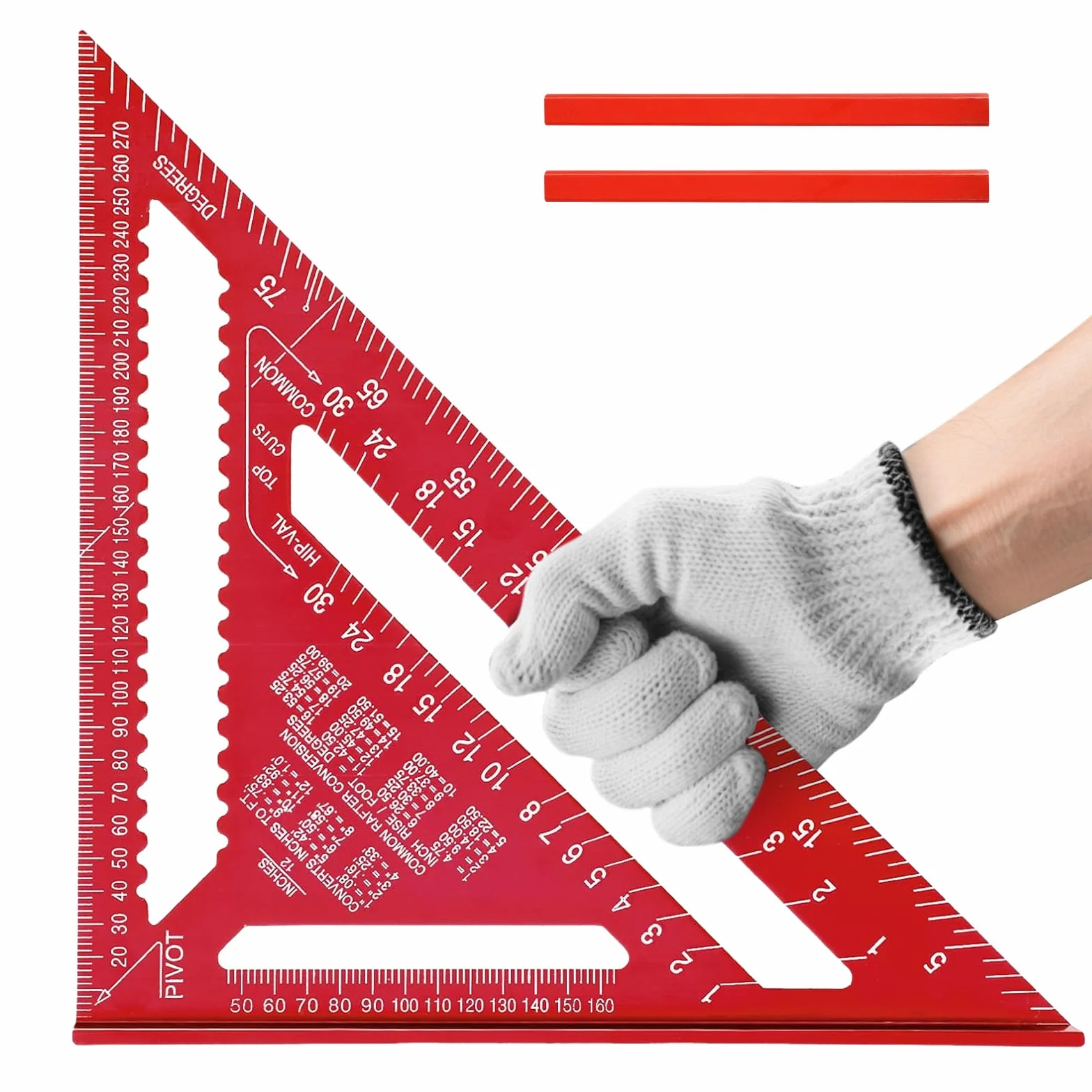 Flintronic Squadra da Falegname Metallo Combinata 12 Pollici Righello Triangolare Alluminio