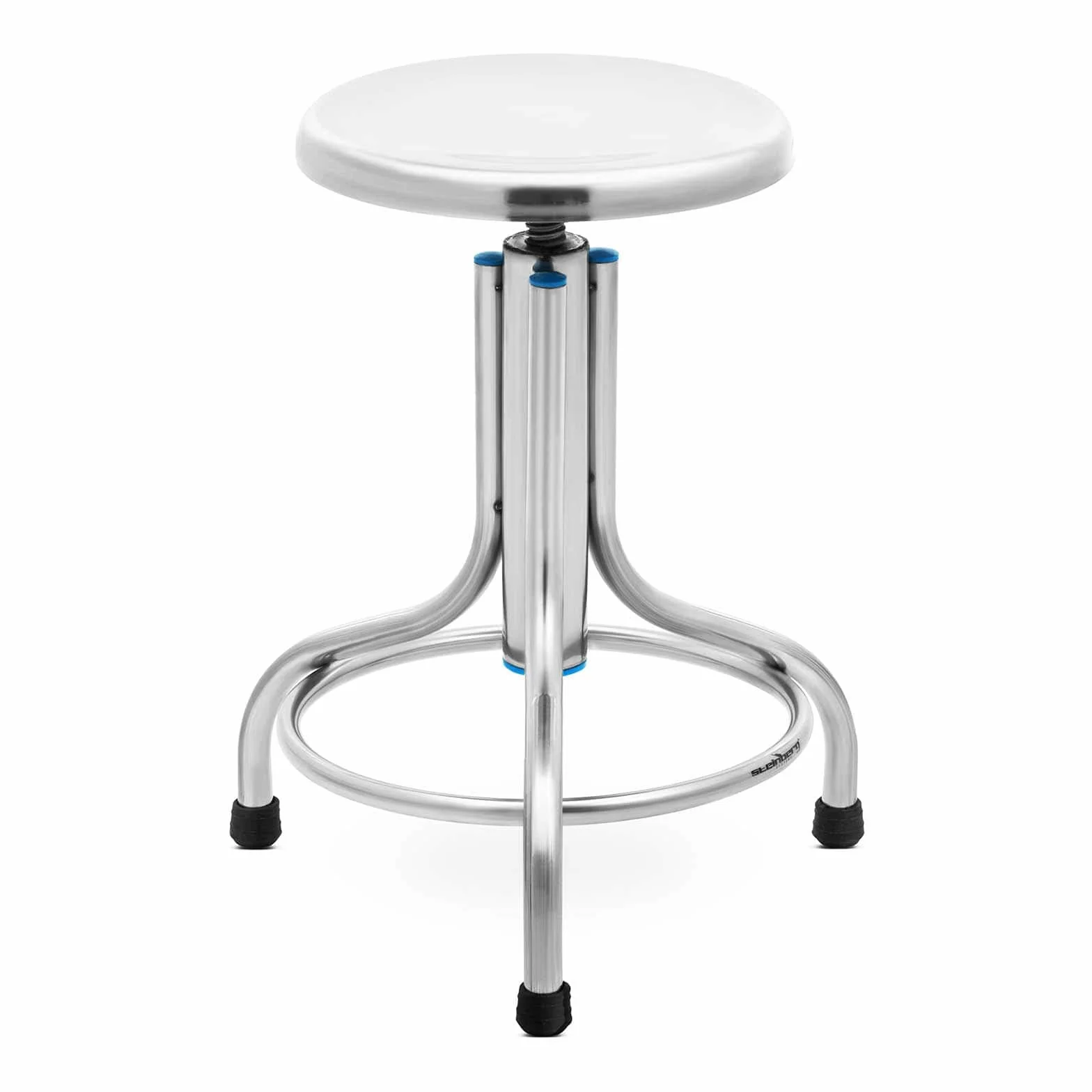 Steinberg Systems SBS-LF-100 - Sgabello da laboratorio in acciaio inox, 150 kg, girevole, regolabile in altezza, in acciaio inox