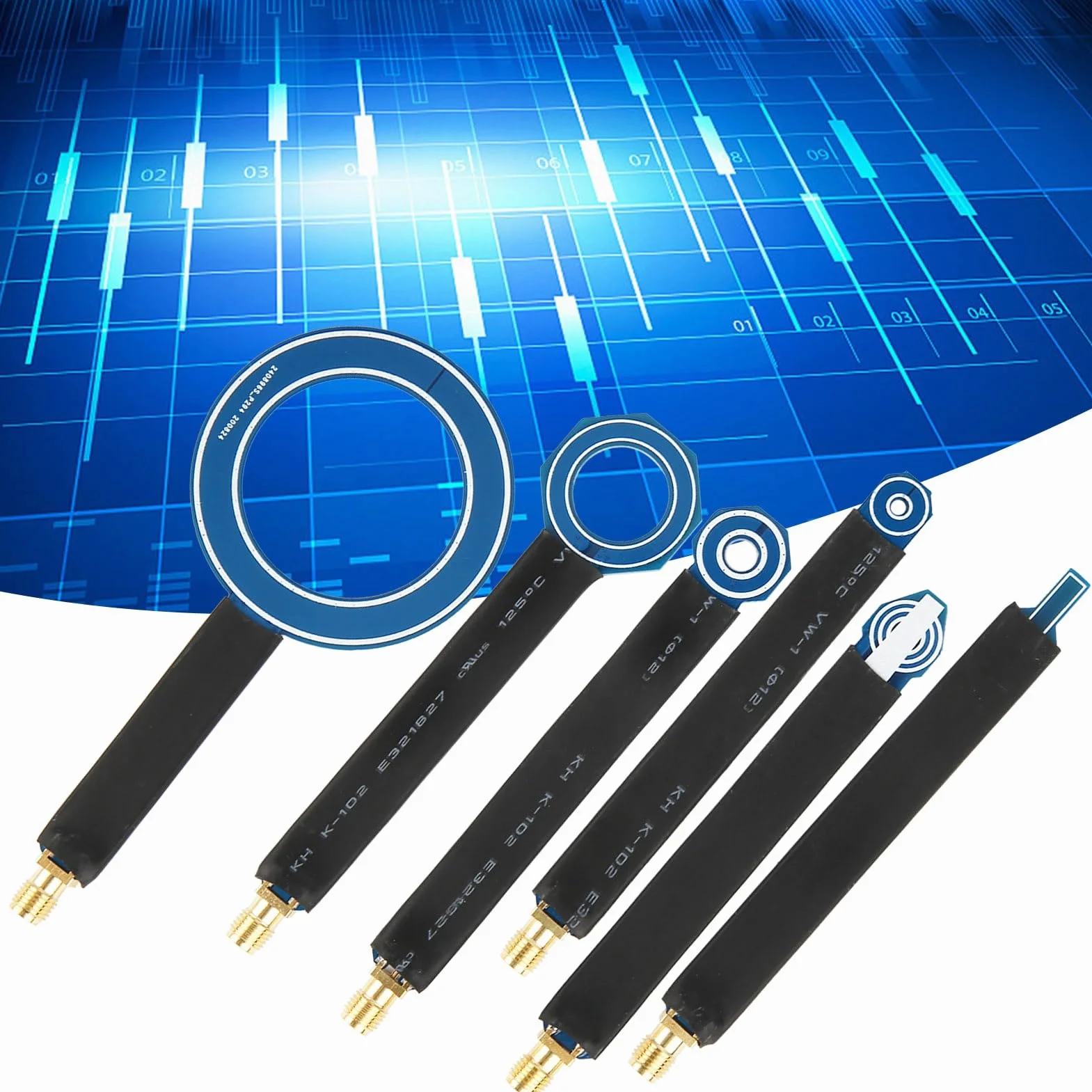 Antenna di presa della Sonda di Campo Magnetico Campo Vicino al PWB di 6 pezzi, Antenne di Sensore di Conduzione Sonda 1.6mm/0.1in Sonde di Antenne di Test