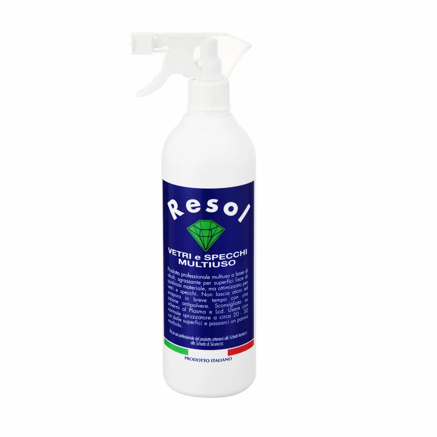 RESOL Spray vetri 750ml Detersivo vetri Igienizzante professionale Detergente vetri azione antipolvere