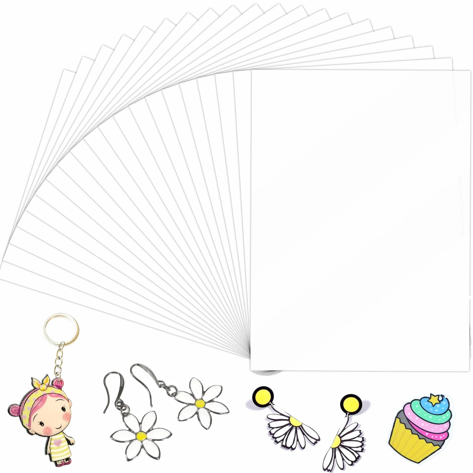 Jinsion 20 Fogli Plastica Termoretraibile A4, Shrink Plastic Sheet 20x29cm Fogli Termoretraibili, Carta Termoretraibile, Traslucido Plastica Termoretraibile, Fogli di Pellicola Termoretraibili