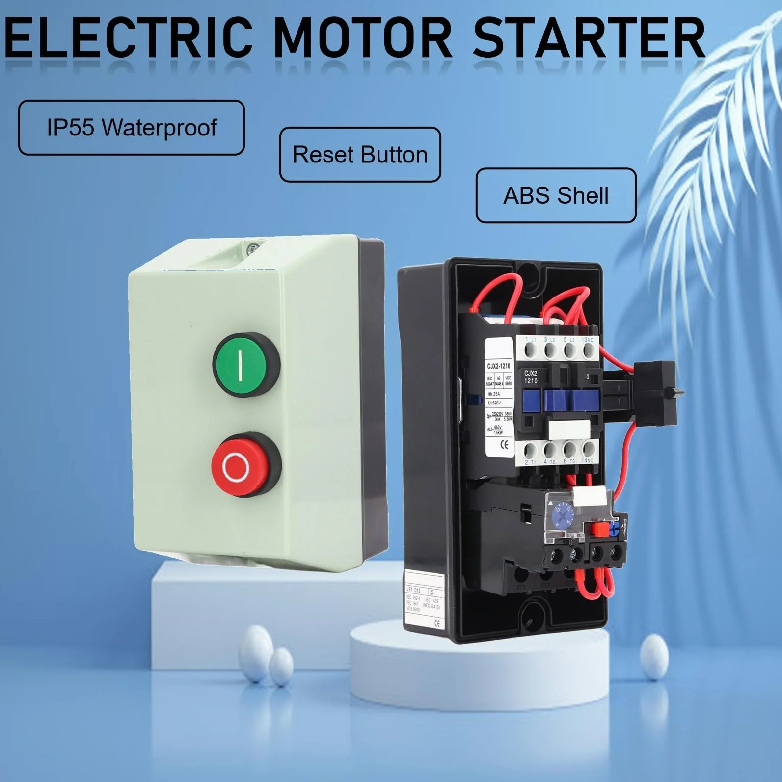 LE1D09M7 Controllo Avviamento Motore Elettrico Magnetico, Monofase 220 230 V 7A 3 Fasi 380 400 V 10A Avviamento Magnetico Interruttore On-off Avviamento Motore Elettrico