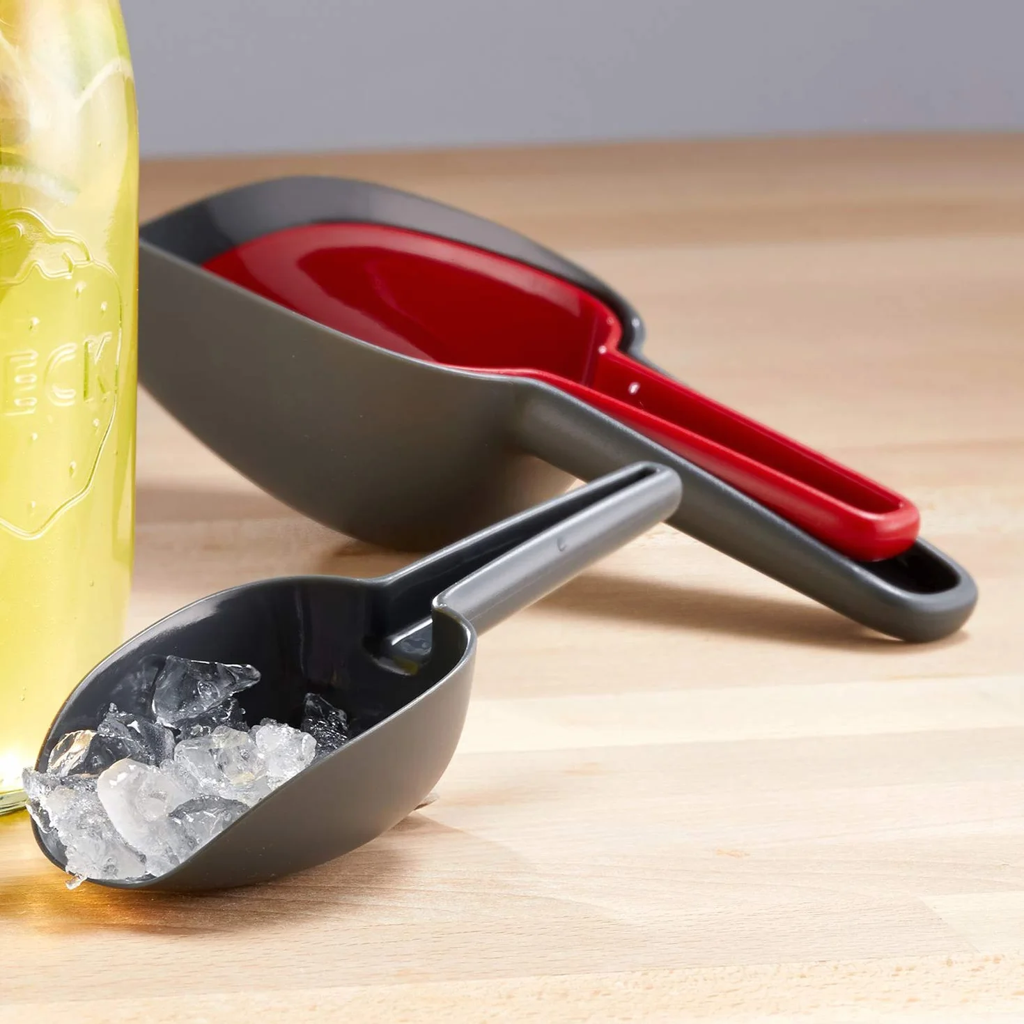 Westmark Set di palette per pesare/riempire, 3 pezzi, Capacità: 50/100/150 ml, Inseribili l'una nell'altra, Plastica, Senza BPA, Trionale, Antracite/Rosso, 90902270