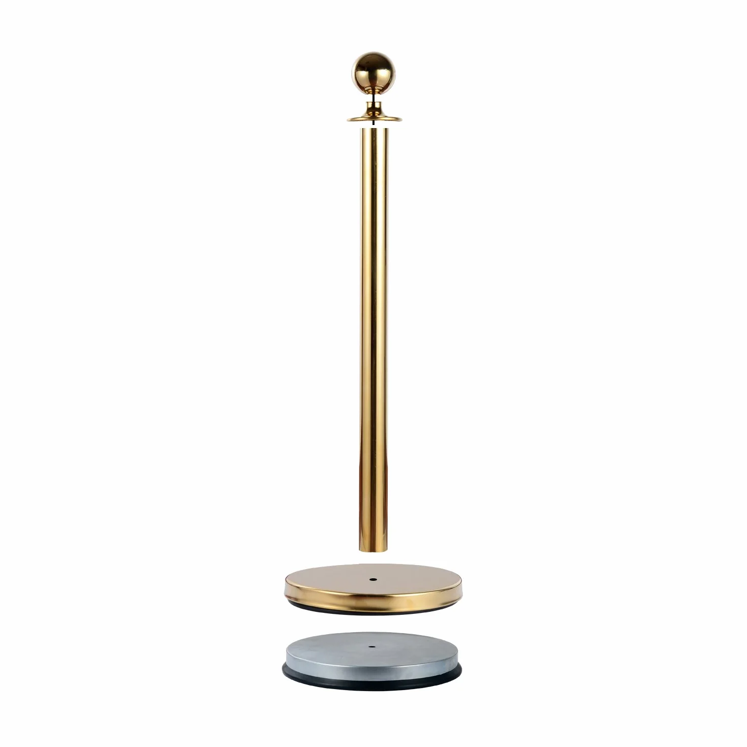 Outsunny Transenne Elimina Separacode Paletti di Delimitazione con Corde Rosso Acciaio Inox Ф32 x 95CM Oro