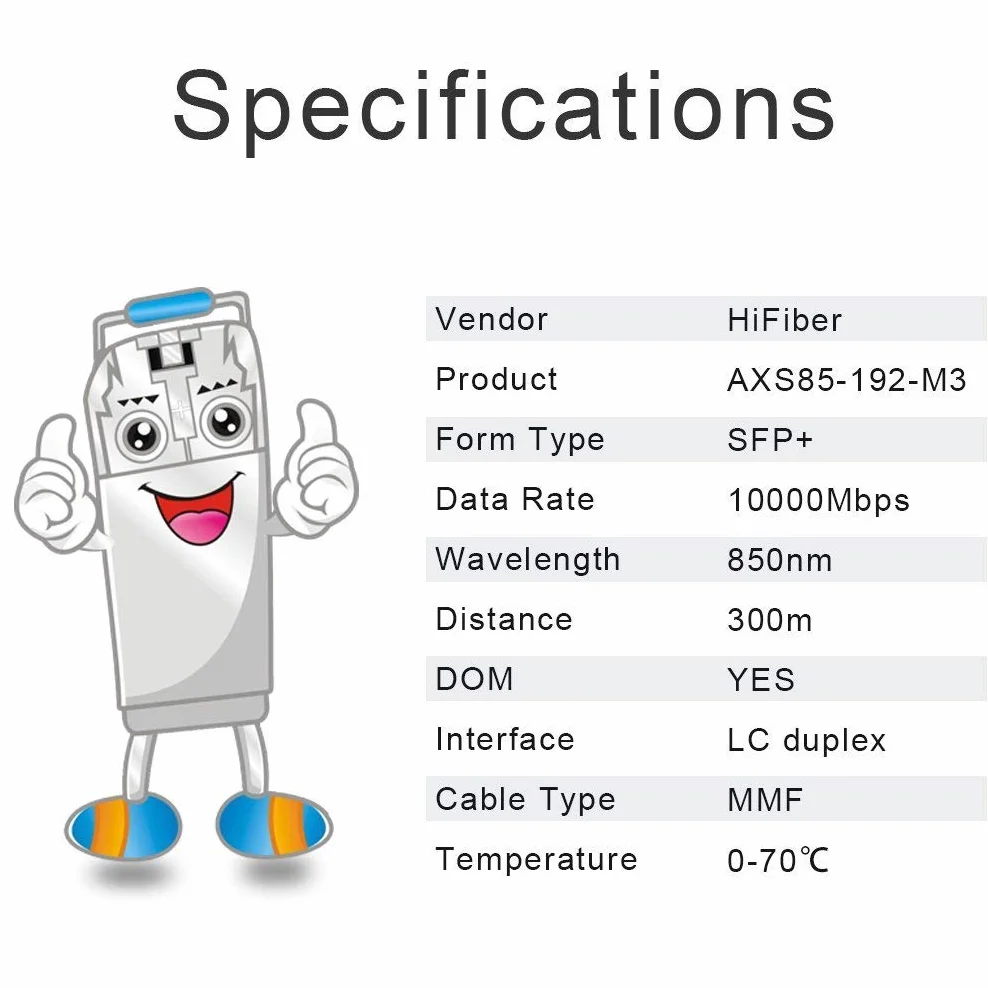 Intel 10GBASE-SR SFP+ Transceiver 10G SFP+ LC Modulo Fibra Multimodale