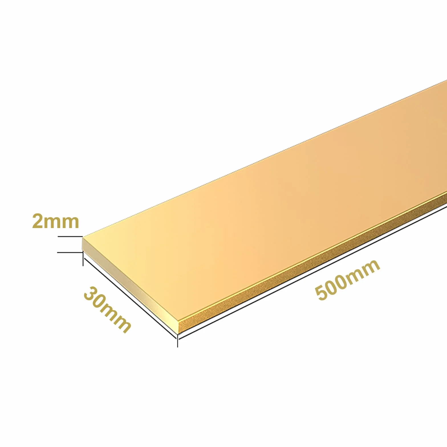 Barra piatta in ottone, spessore 2-32 mm, larghezza 3-100 mm, lunghezza 100/500 mm, barra piatta in ottone, lamiera piena in lamiera(2mm*30mm*500mm)