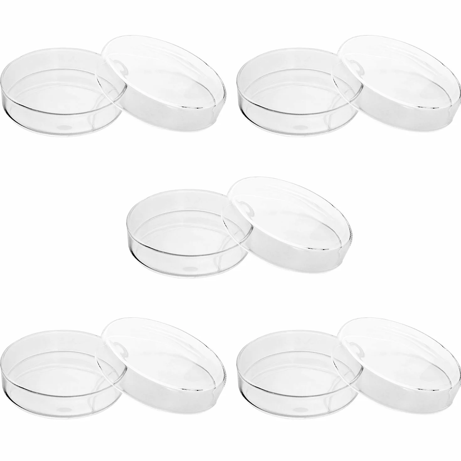 QWORK® Petri in Vetro con Coperchio, Sterile Capsula di Petri in Vetro Borosilicato per Coltura Batterica, 90mm x 20mm, 5 Pezzi