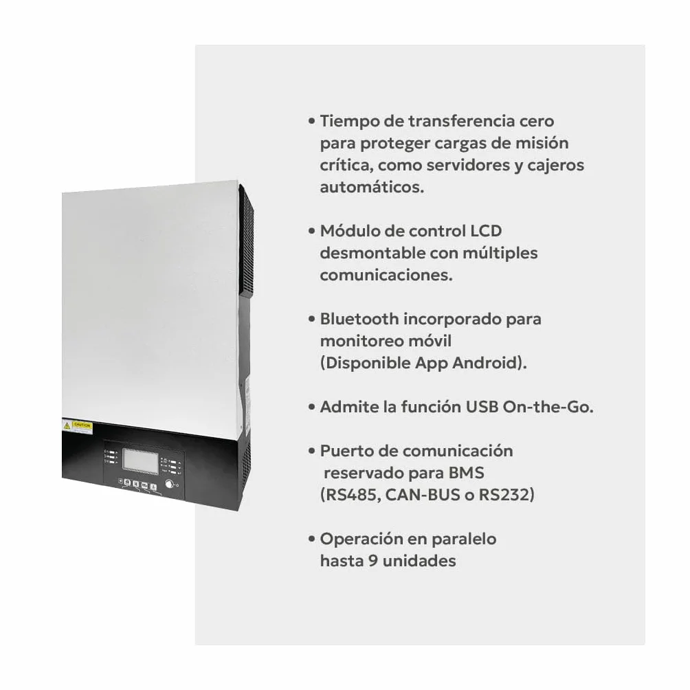 48/5000 Voltronic Axpert King 5000 W 48 V 230 V Voltronic Inverter isolato Paralleliabile.