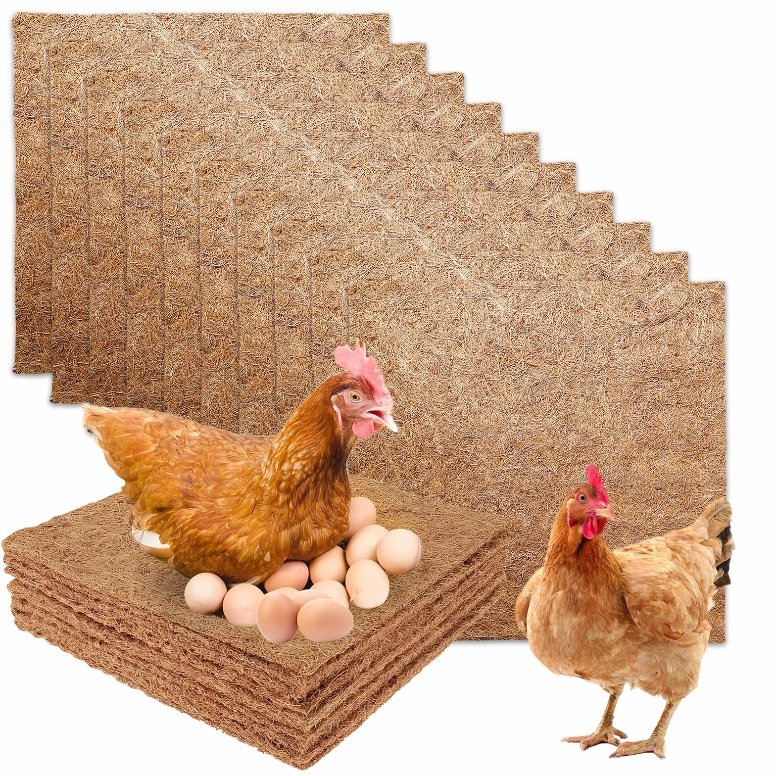 Cuscinetti per Nidi di Galline 30x30 cm 10 Pezzi Riutilizzabili Compostaggio