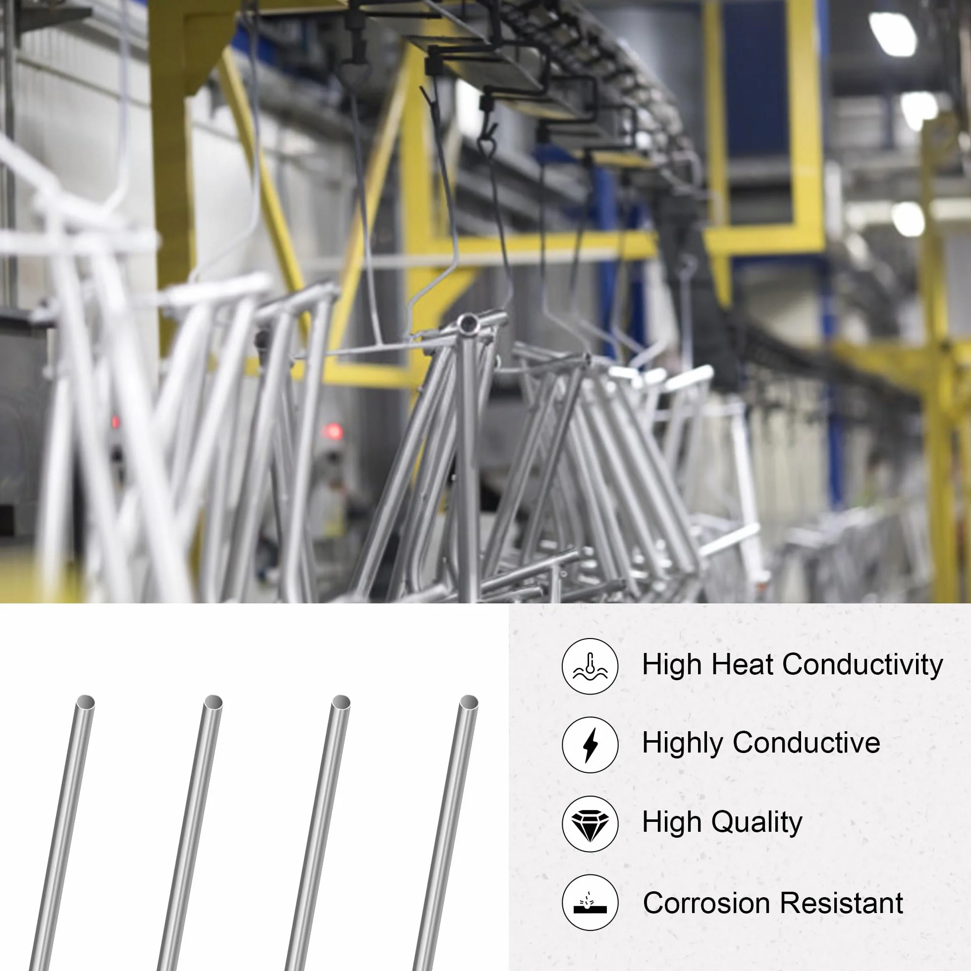 Tubo acciaio inox 304 rotondo senza cuciture 6x1 mm 200 mm 4 pezzi