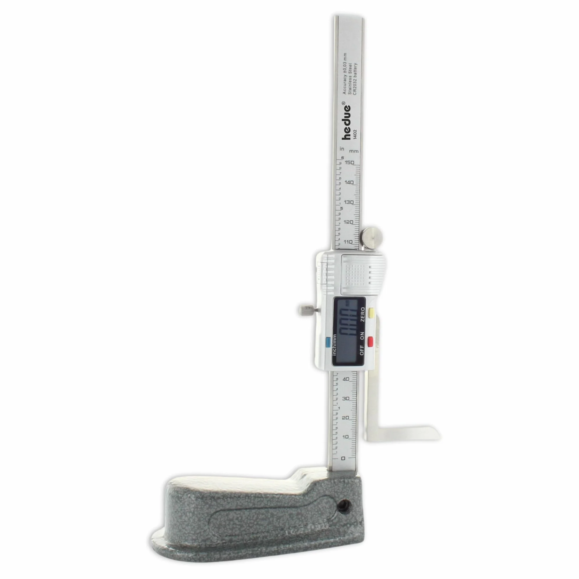 Calibro di altezza digitale hedue® - calibro di altezza con campo di misura 0-150 mm, calibro di altezza per la regolazione di lame e teste di fresatura