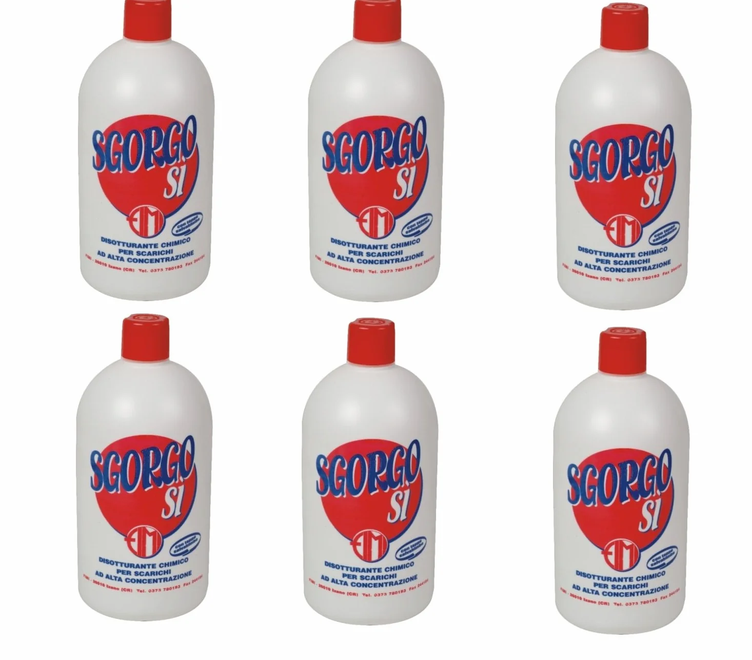 THE POSHMAKERS Sgorgosi Disotturante (6) - Liquido Sbloccante - 6 Bottiglie - Disotturante per Scarichi - Liquido