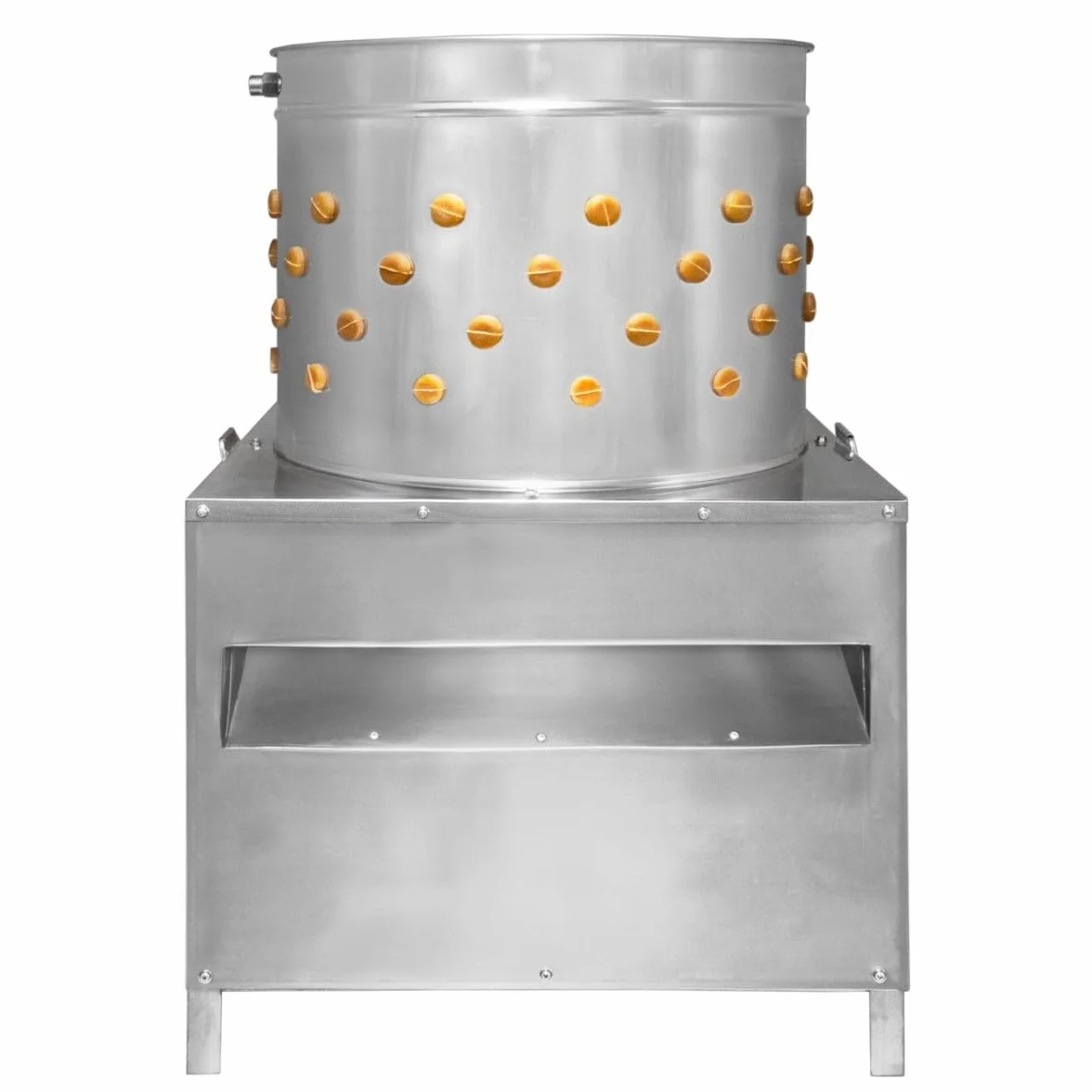 KuKoo Macchina Spiumatrice per pollame in acciaio inox Ampia Apertura - 60cm 132 gommini 220V 3HP capacità 8 uccelli di medio-grande taglia