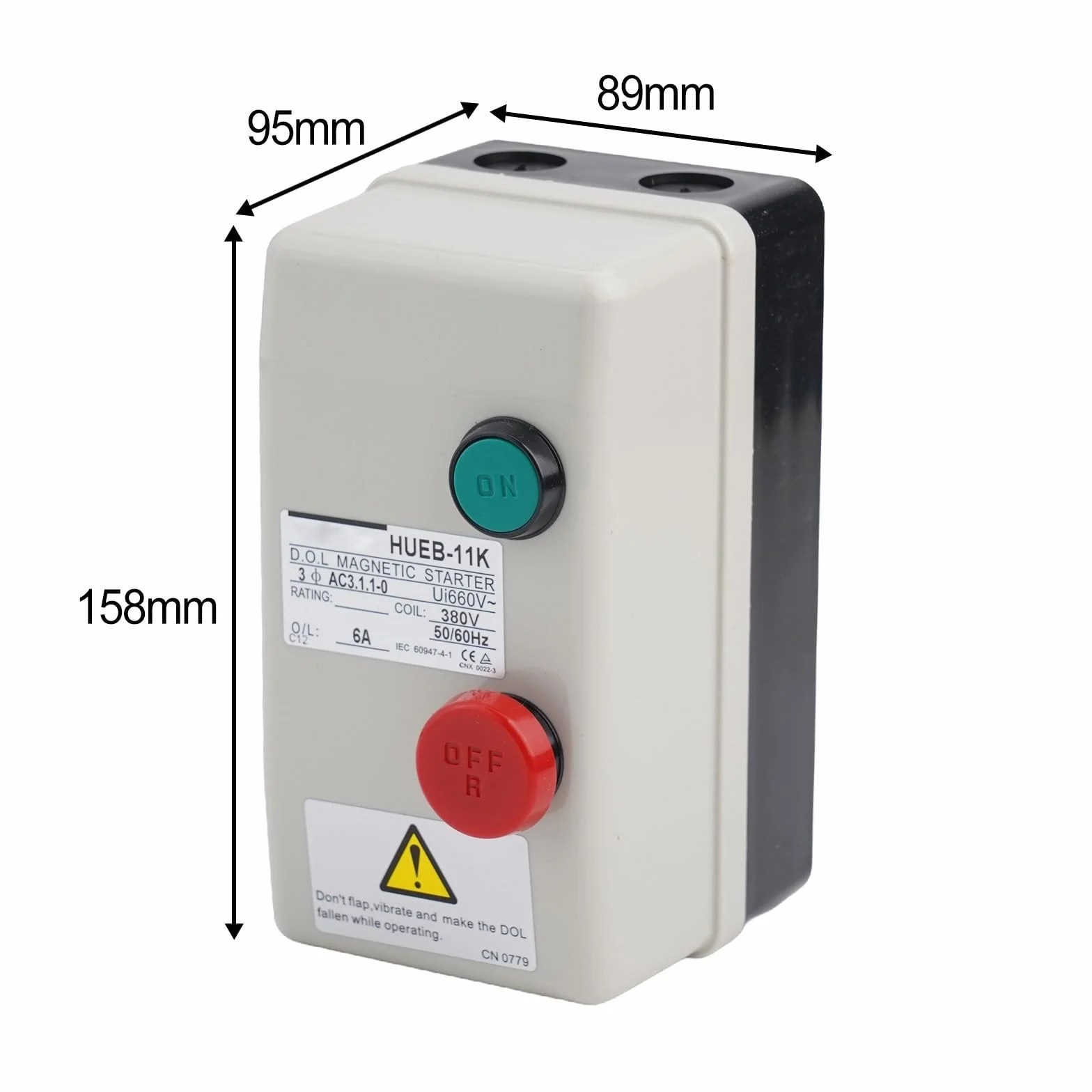 Besttoolifes 1 interruttore di avviamento motore elettromagnetico 3 fasi 380 V impermeabile per compressore interruttore motore trifase interruttore magnetico 380 V (4-6 A)