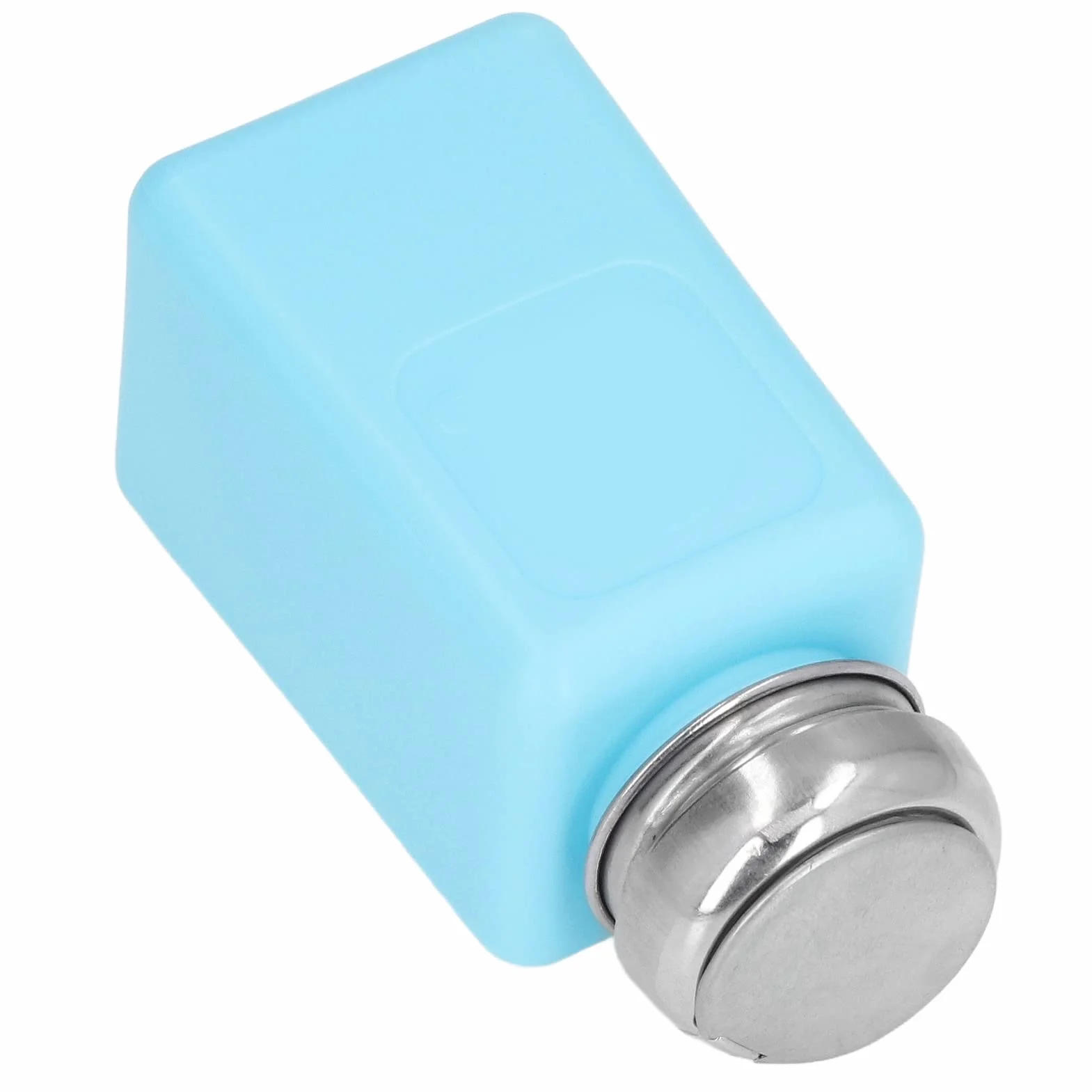 Erogatore di Solvente 200 ml ESD Sicuro, Flacone con Pompa in Acciaio Inossidabile Blu