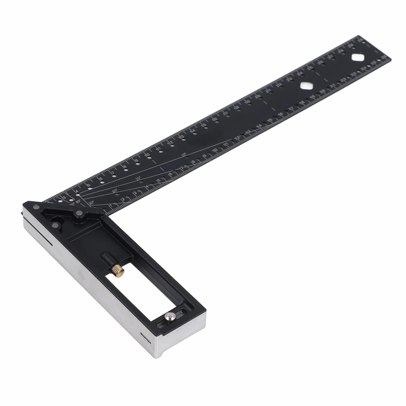 Righello di misurazione multiangolo professionale, righello ad angolo retto combinato universale da 45 a 90 gradi, strumento di misurazione accurato con tracciatore in acciaio