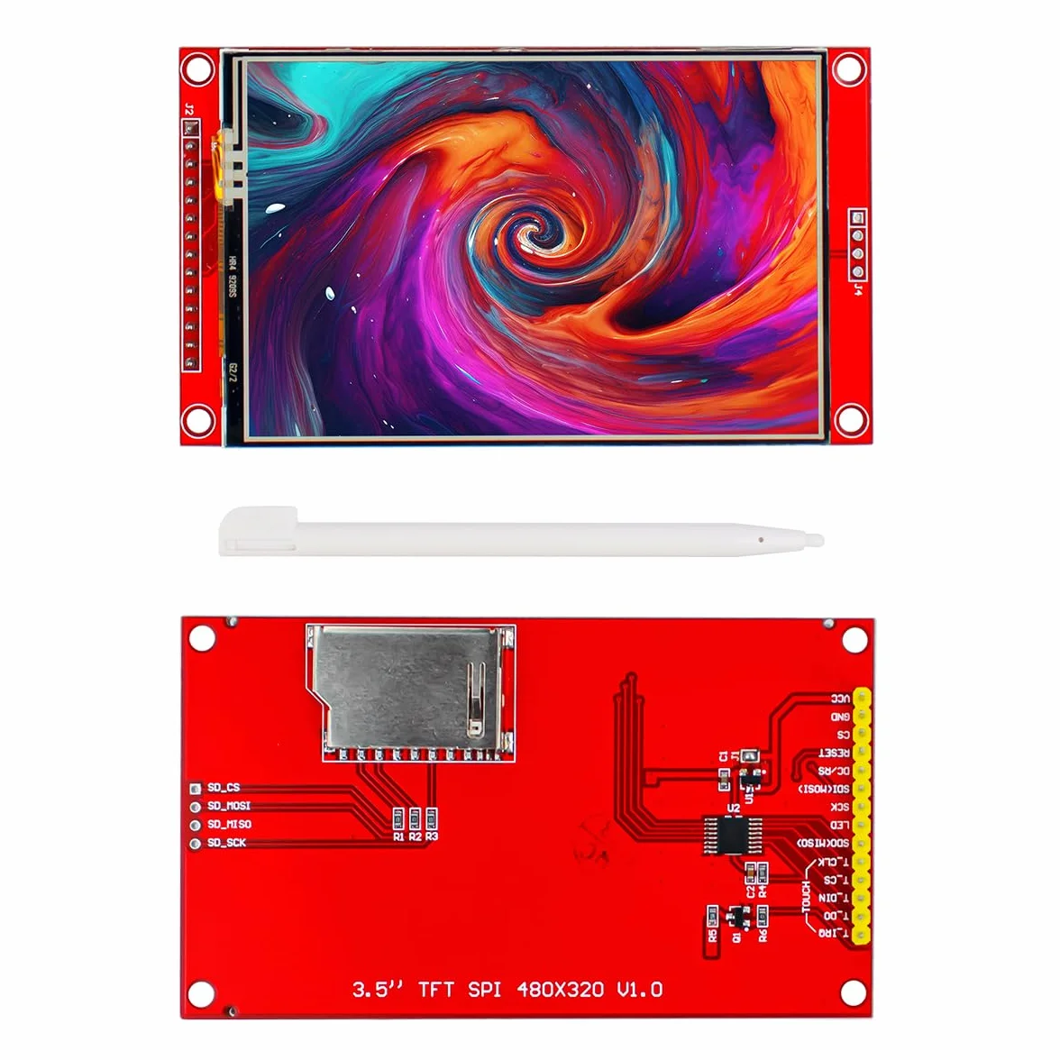 LAFVIN 3.5 inch TFT LCD Touch Display Shield Module 480x320 SPI Serial ILI9488 with Touch Pen Compatible with Arduino