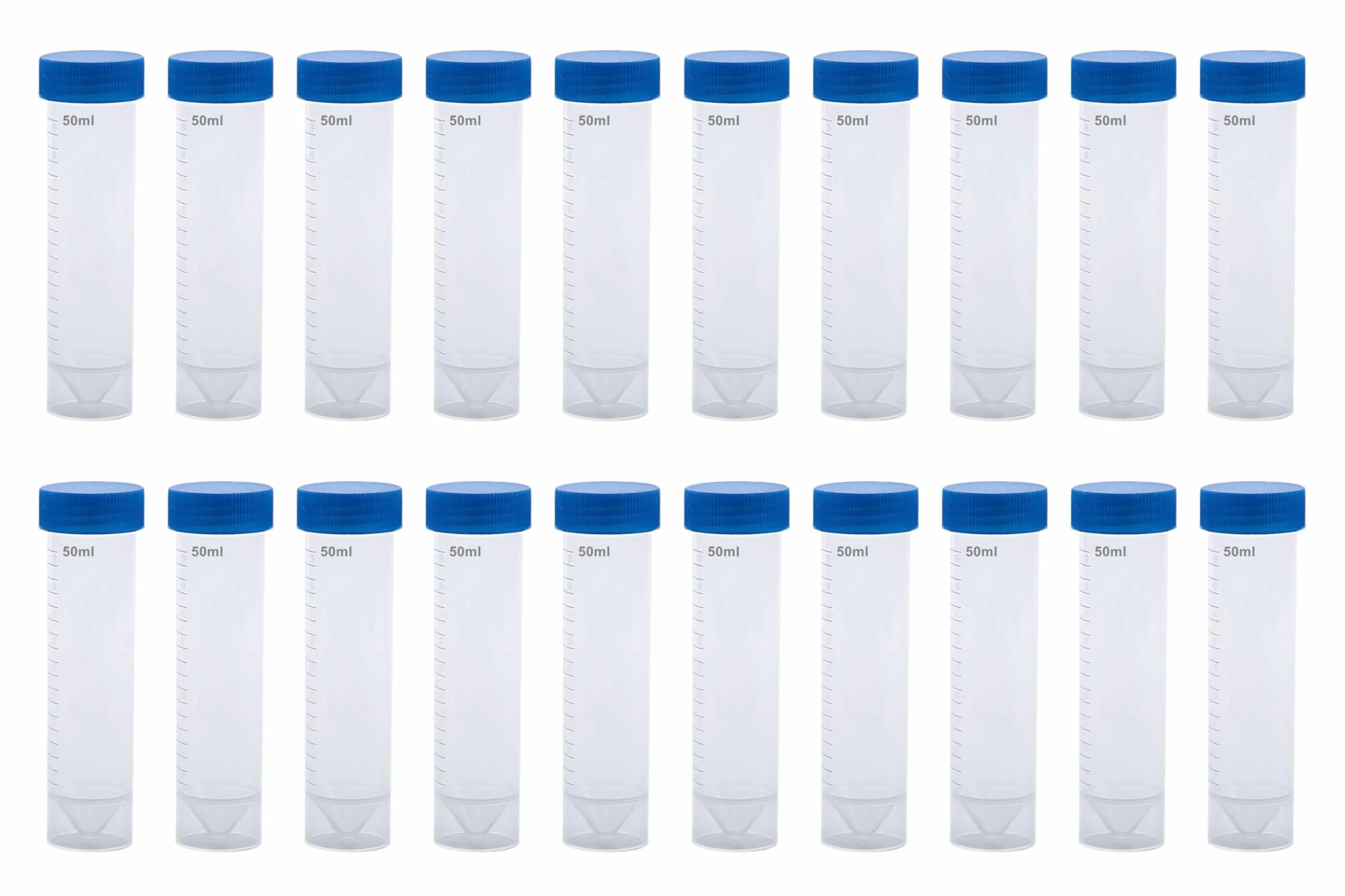 HUAZIZ 40 probówek wirowniczych 50 ml plastikowych niebieskich do laboratorium chemicznego