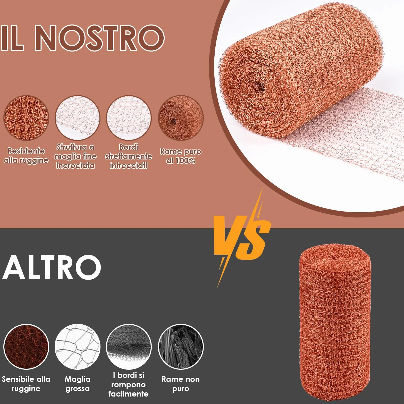 Nastro in Rame Contro Le lumache, 12 m x 12,7 cm, Doppio Strato di Repellente per lumache, in Rame, tagliabile per prevenire Topi da Giardino, Uccelli e lumache