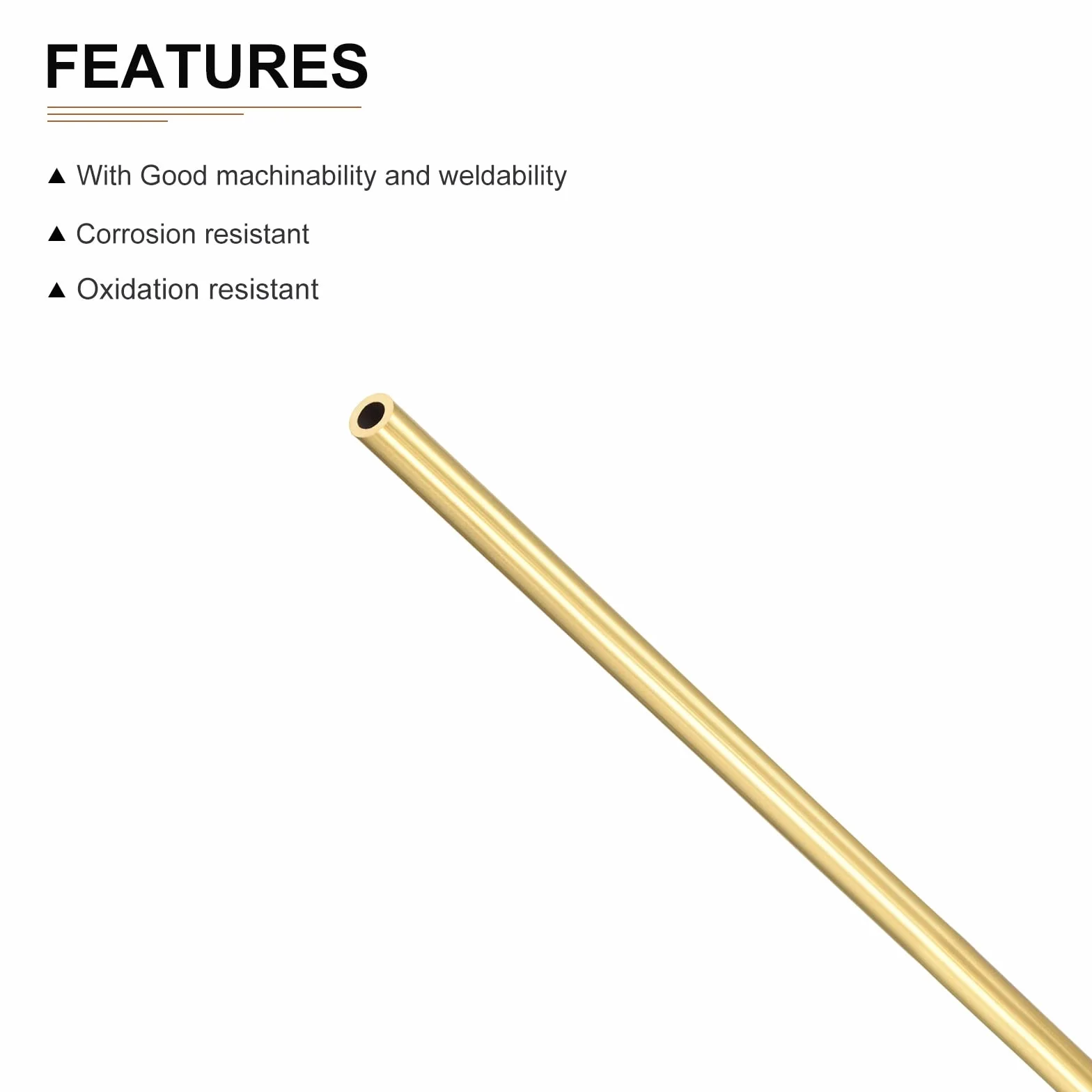 Tubo Ottone 4mm x 0.75mm x 300mm Rotondo Metallo