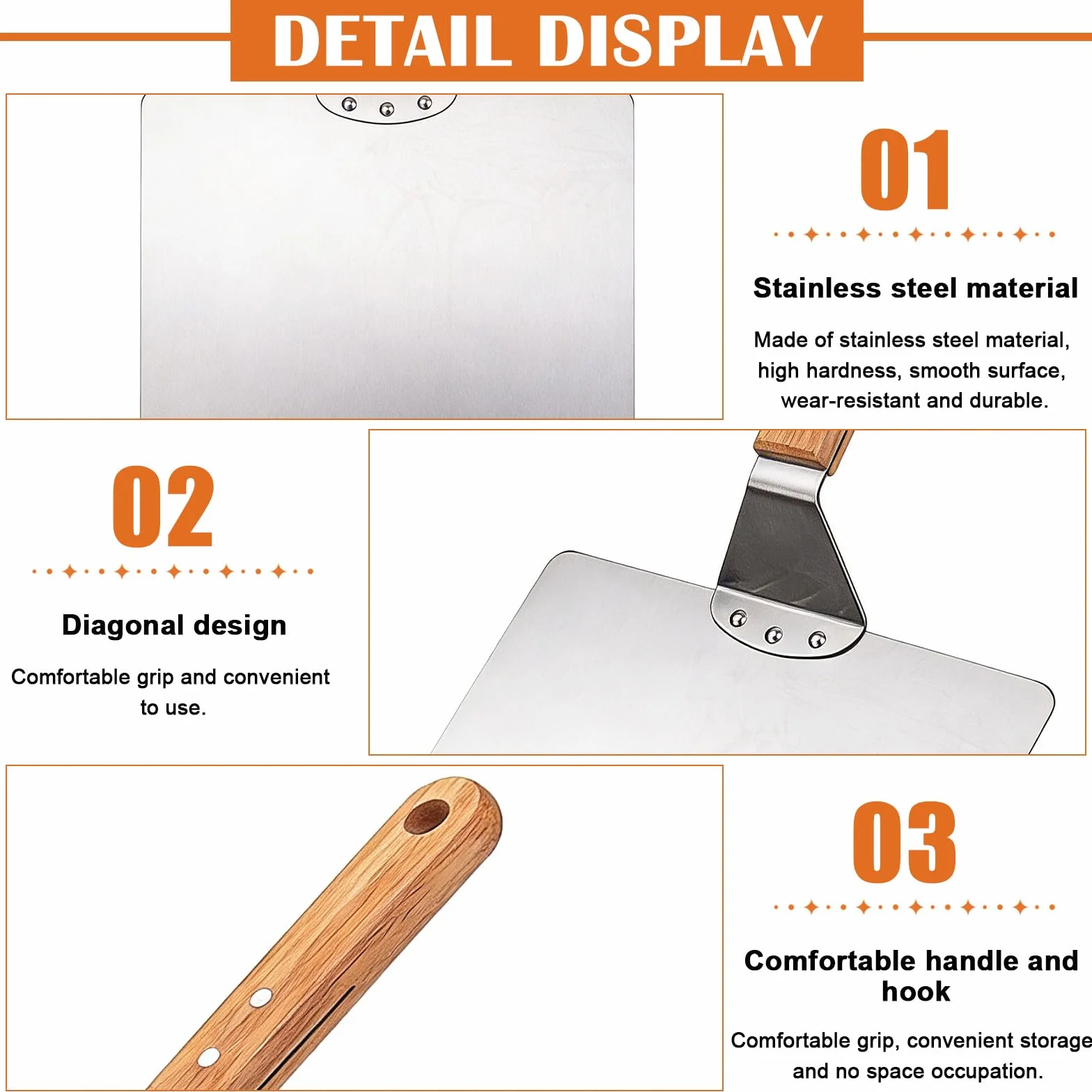 Pala per pizza, 30,5 cm, in alluminio, pala per pizza con fusto in legno, pala per pizza, pala quadrata, pala per pizze fatte in casa, forno, pane, accessori per pizza