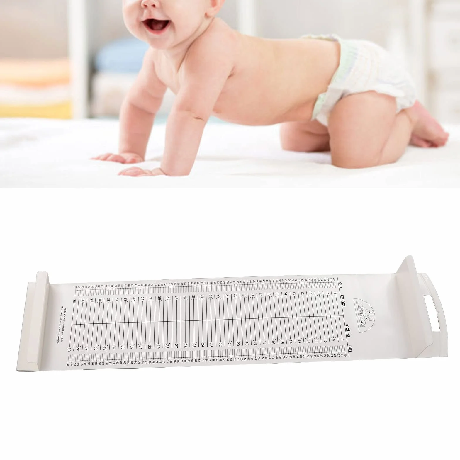 Infantometro righello altezza impermeabile pieghevole PVC neonati diagrammi crescita testiera fissa piede scorrevole