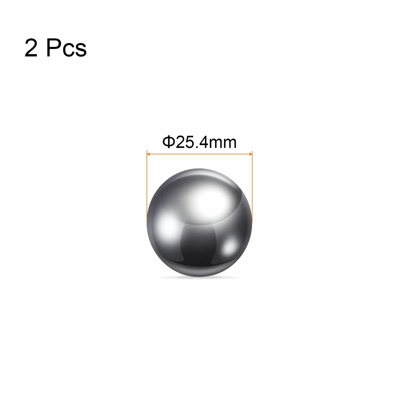 QUARKZMAN 2pz Precisione Sfere 1" Diametro 304 Metallico di Precisione Cuscinetto a Sfera in Acciaio Inossidabile Sfere Acciaio Lucidi per Cuscinetti