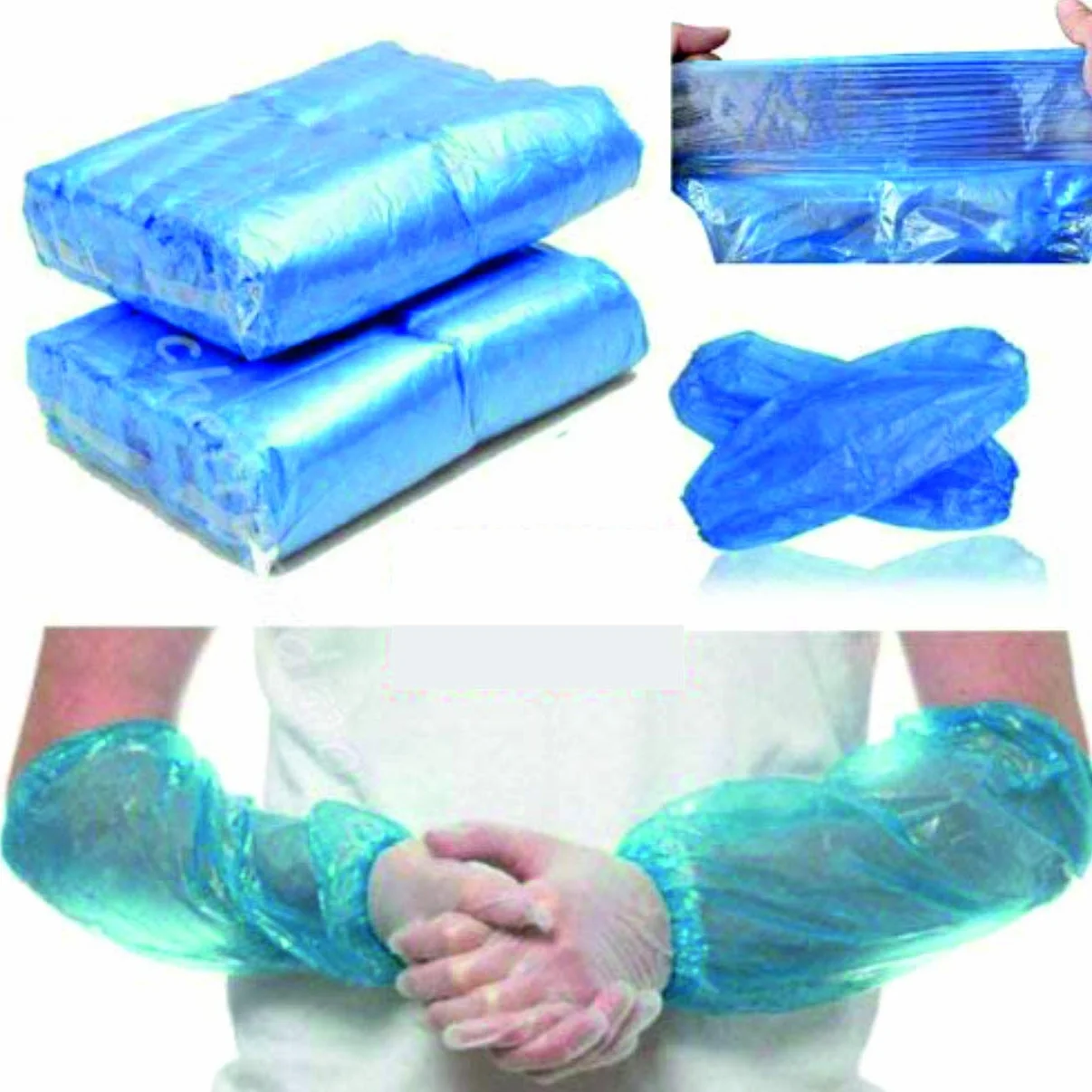 Monouso Braccio Copre Manicotti Oversleeves Impermeabile Medico Taglia Unica Blu Zestaw 100 sztuk