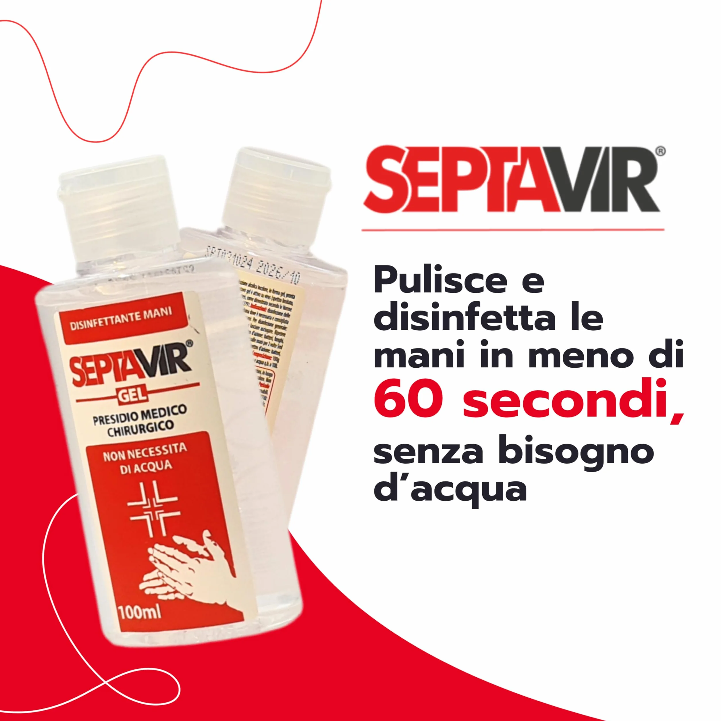 Disinfettante Mani Gel 100ml Pronto all’Uso Presidio Medico Chirurgico Senza Risciacquo