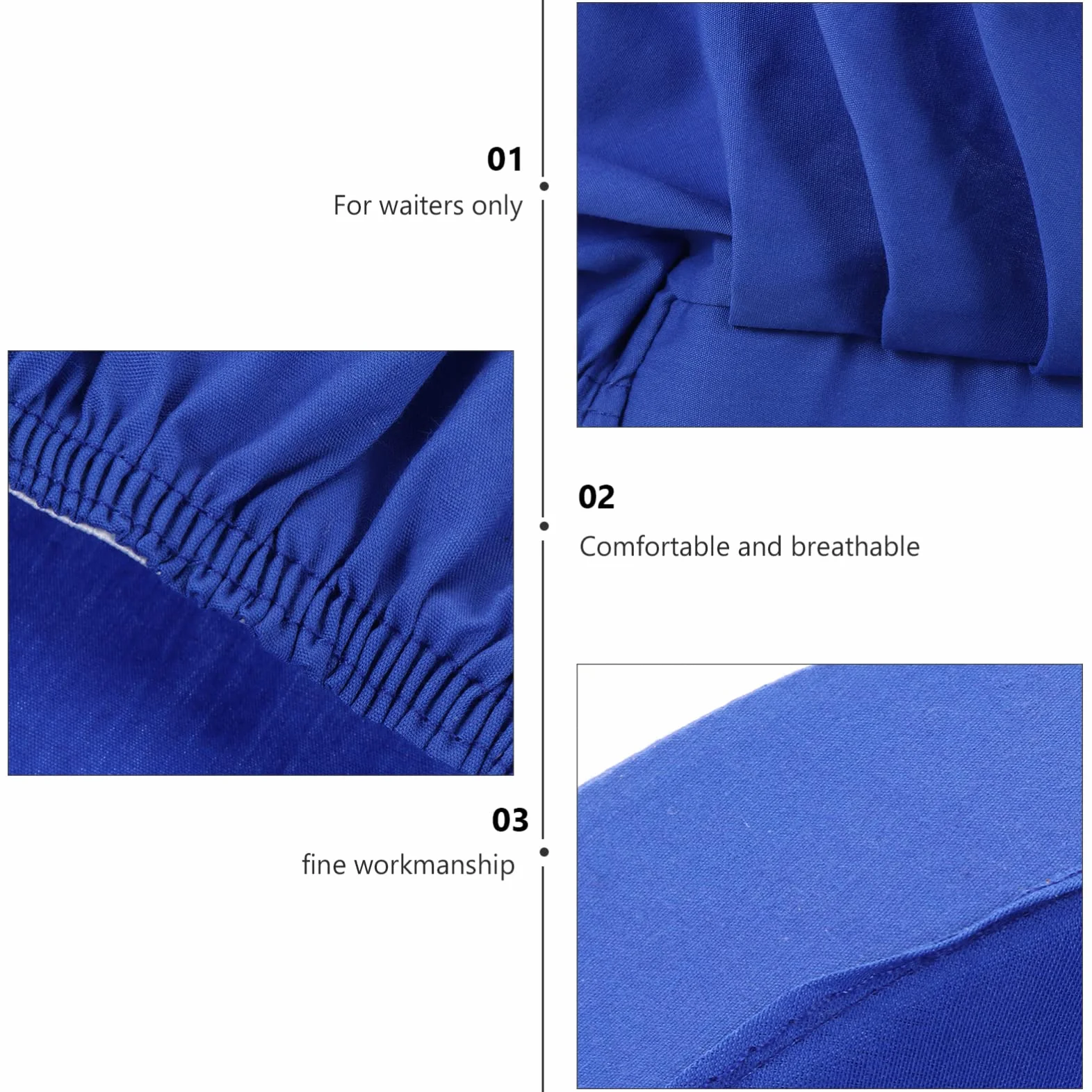 HEALLILY Chef Cap Cappello Elastico in Cotone Traspirante per Cucina Uomini Donne Blu