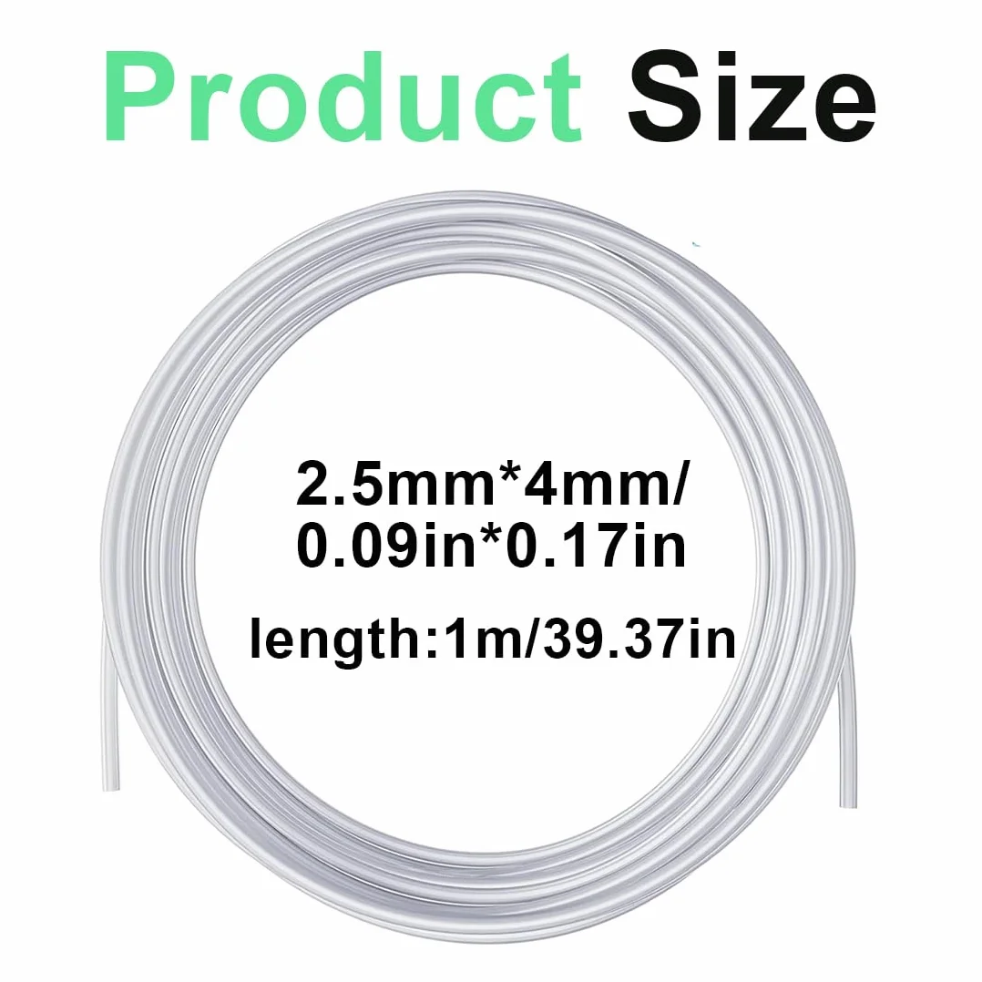Tubo in PTFE, 2 metri, Professionale, Accessorio per stampanti 3D, Estrusore, Per stampante 3D da 1,75 mm, Filamento, Tubo PTFE Stampante 3D, Teflon Stampante 3D (2,5mm ID × 4mm OD) (Bianco)